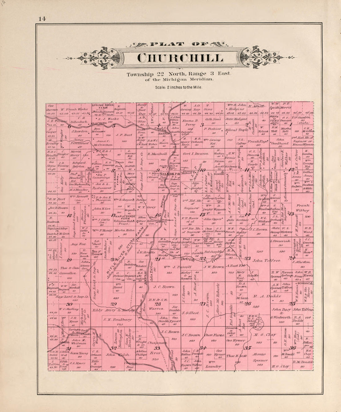 Churchill from Plat Book of Ogemaw County, Michigan 1903 by Relic Map Company