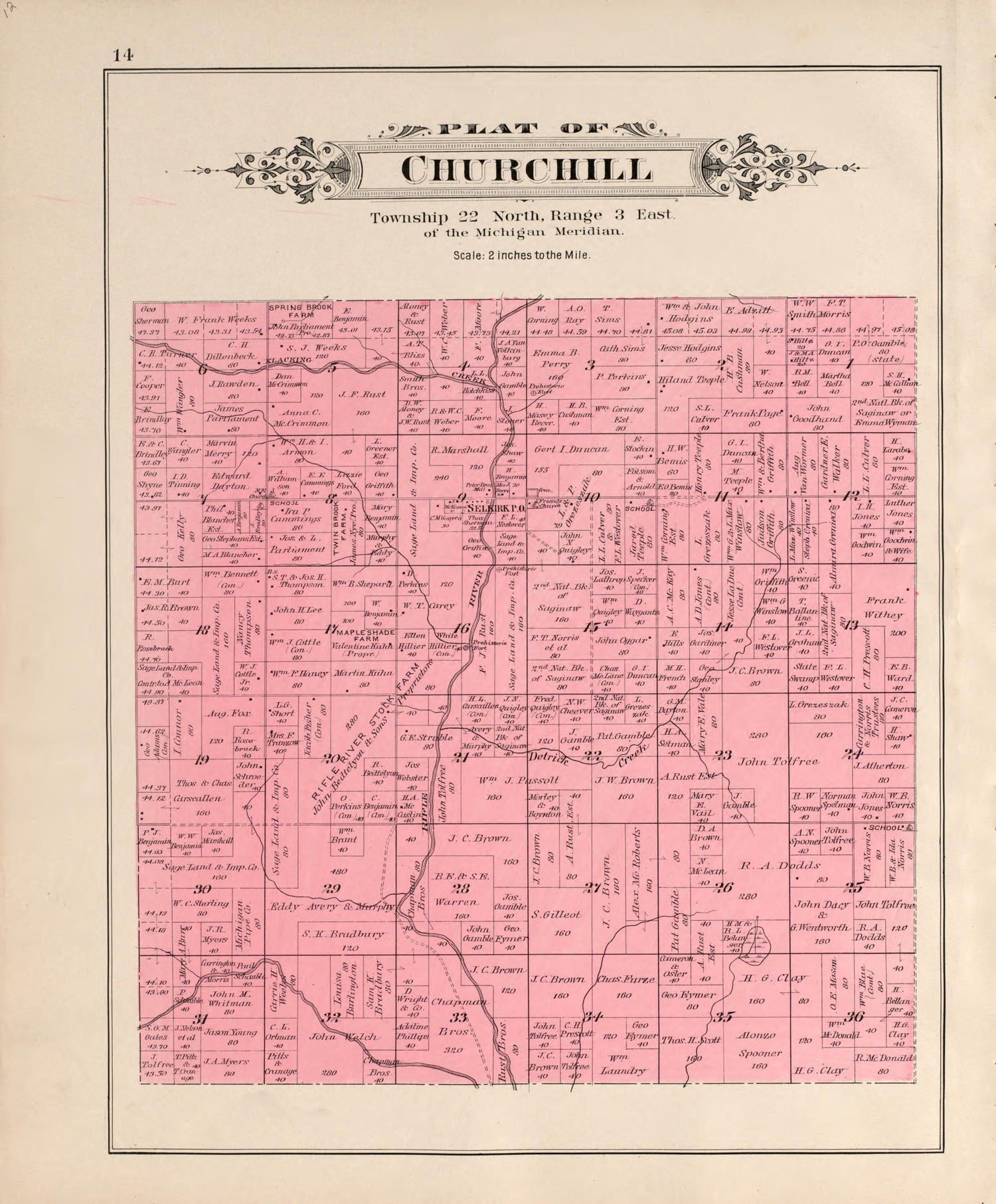 Churchill from Plat Book of Ogemaw County, Michigan 1903 by Relic Map Company