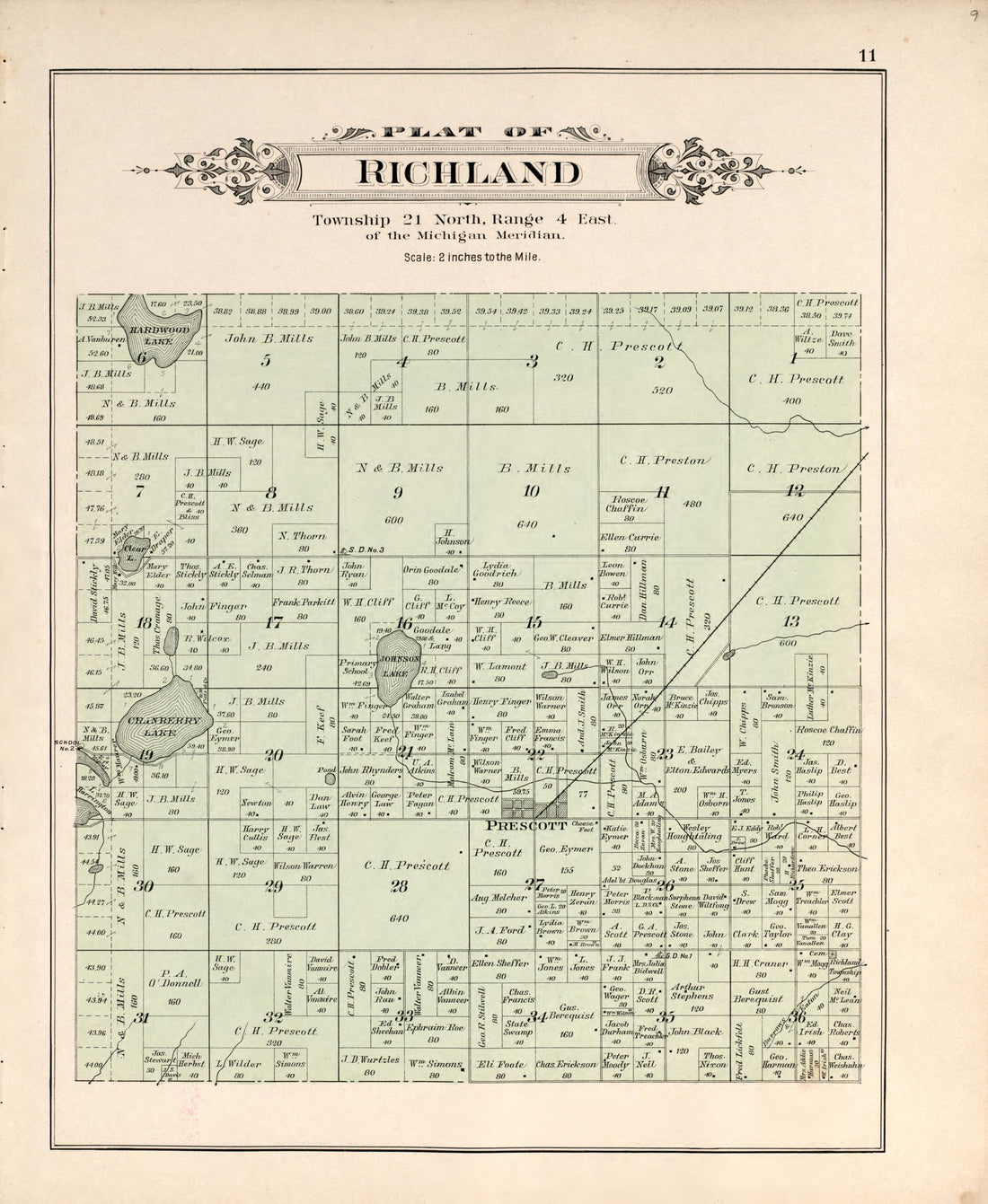 Richland from Plat Book of Ogemaw County, Michigan 1903 by Relic Map Company