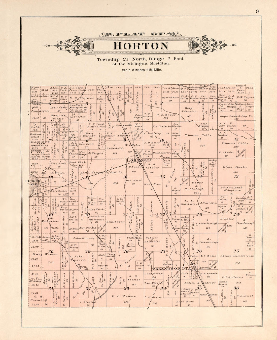 Horton from Plat Book of Ogemaw County, Michigan 1903 by Relic Map Company