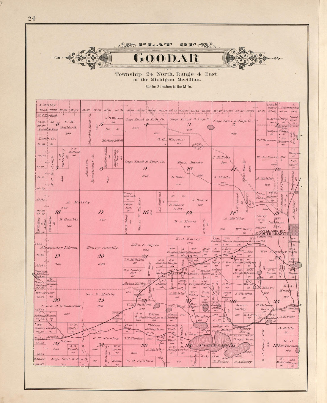 Foster from Plat Book of Ogemaw County, Michigan 1903 by Relic Map Company