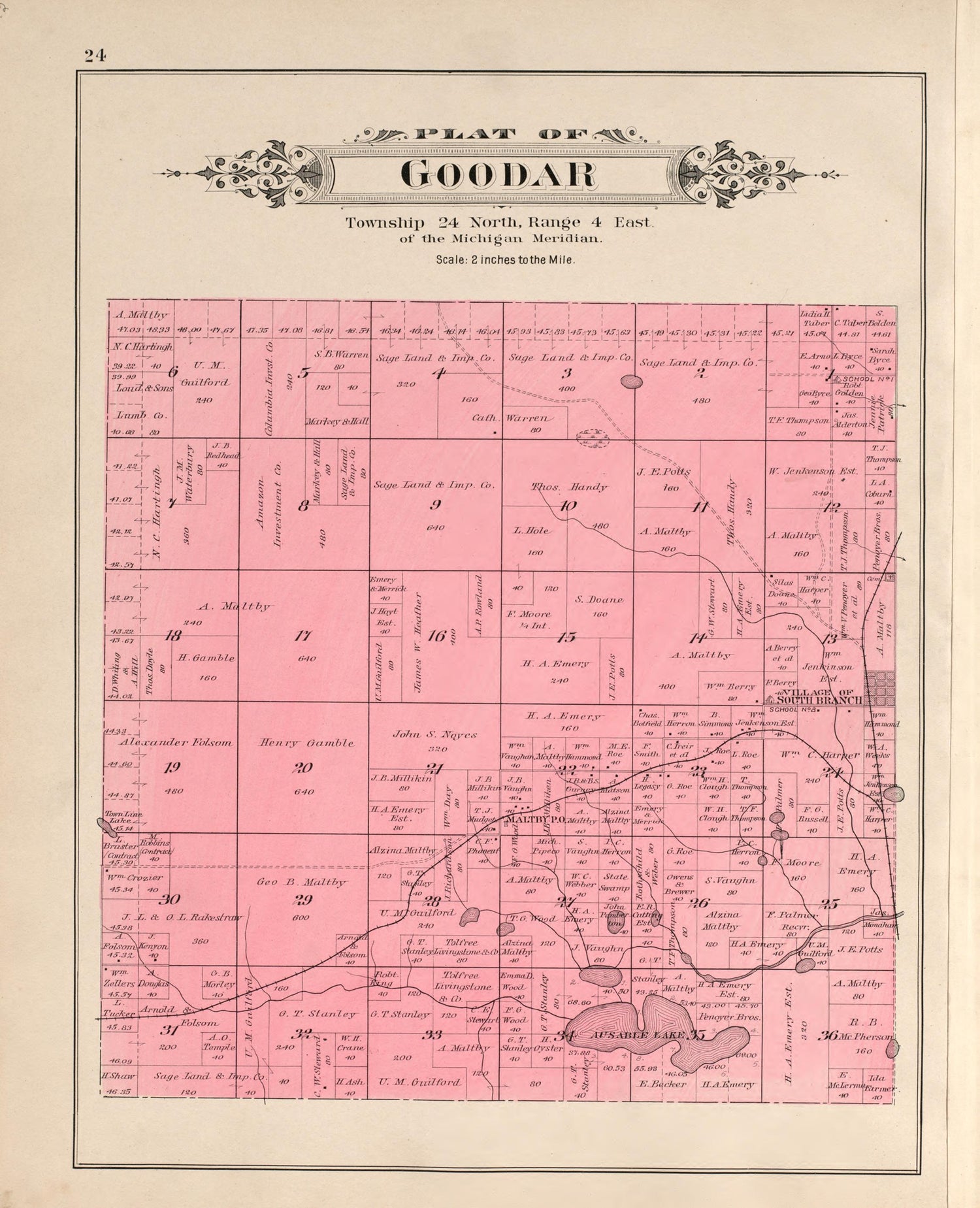 Foster from Plat Book of Ogemaw County, Michigan 1903 by Relic Map Company