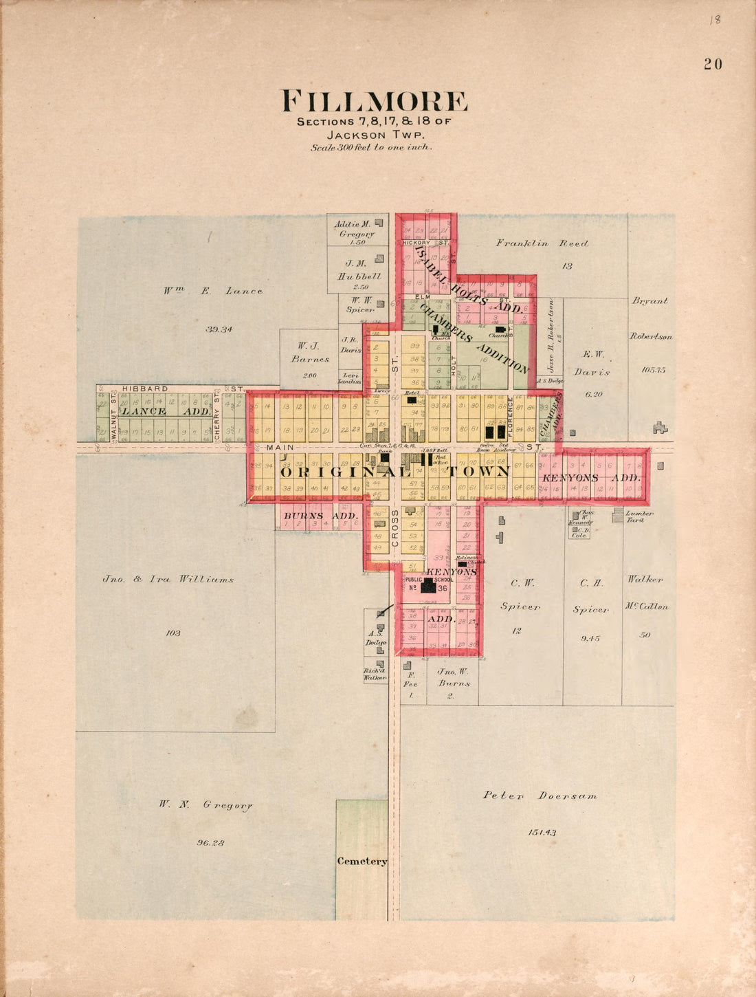 Fillmore, Sections of Jackson Township from Plat Book of Andrew County, Missouri 1909 by Relic Map Company
