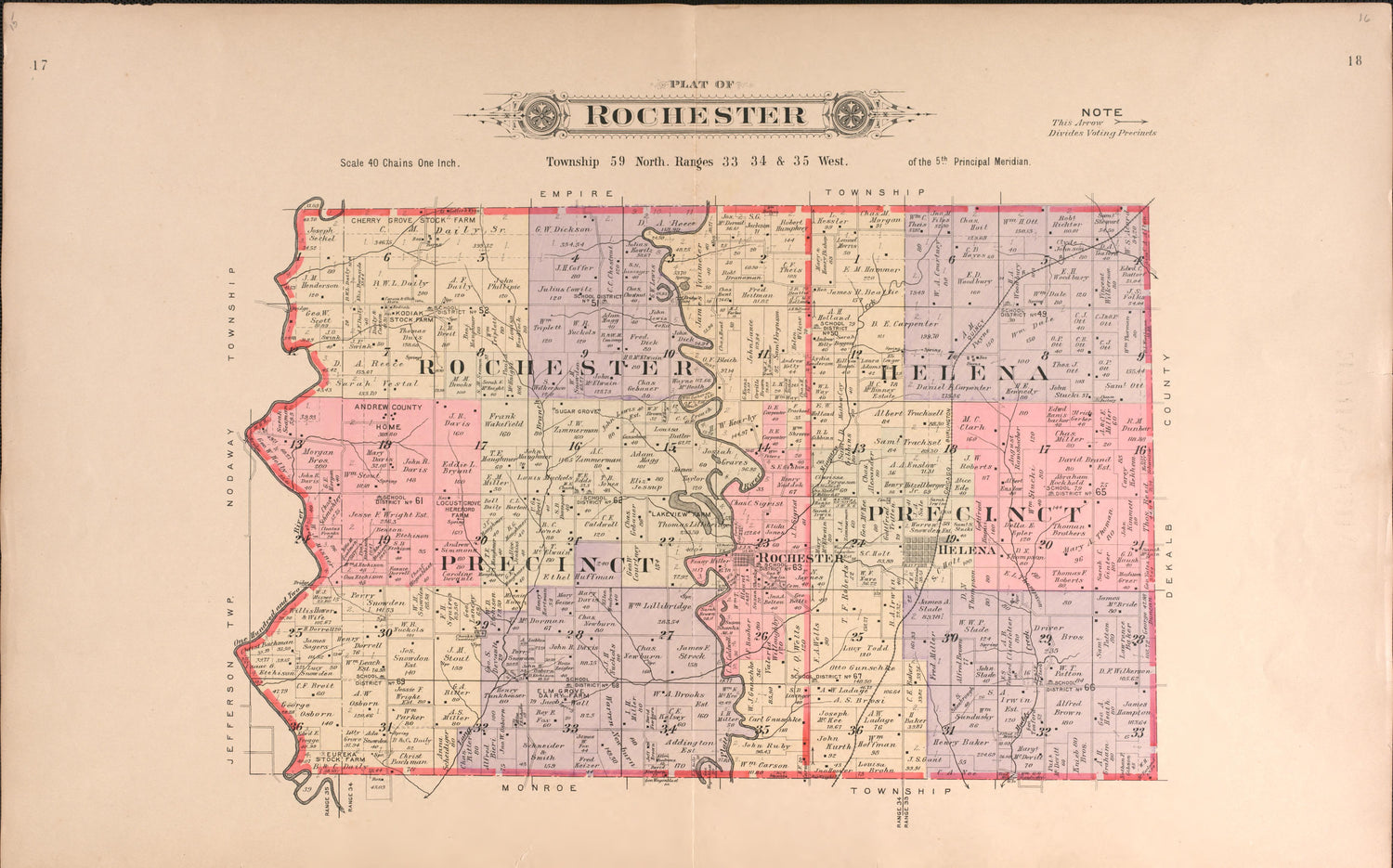 Rochester from Plat Book of Andrew County, Missouri 1909 by Relic Map Company