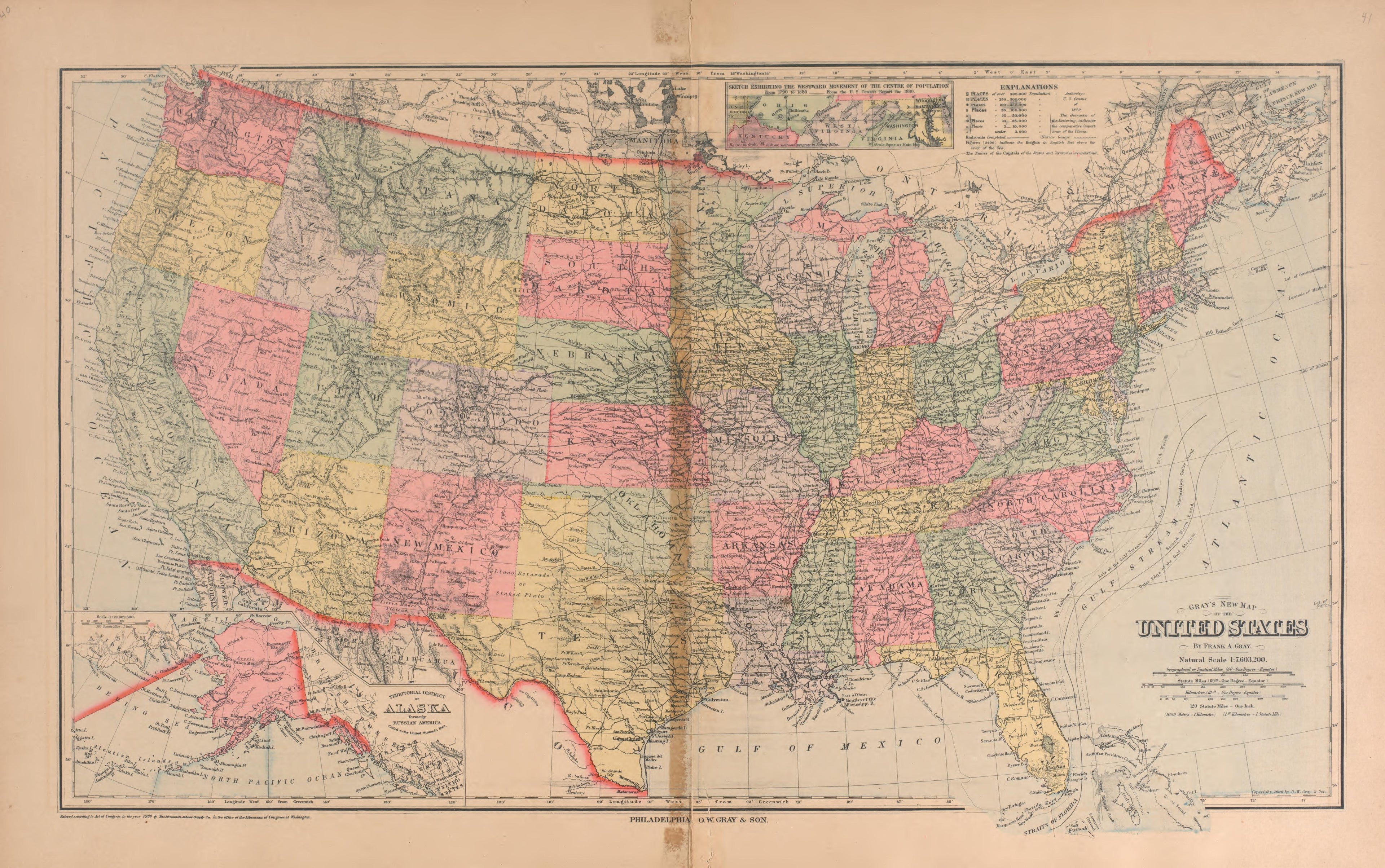 United States from Plat Book of Andrew County, Missouri 1909 by Relic Map Company
