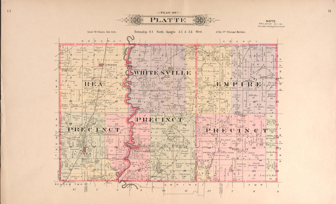 Platte from Plat Book of Andrew County, Missouri 1909 by Relic Map Company