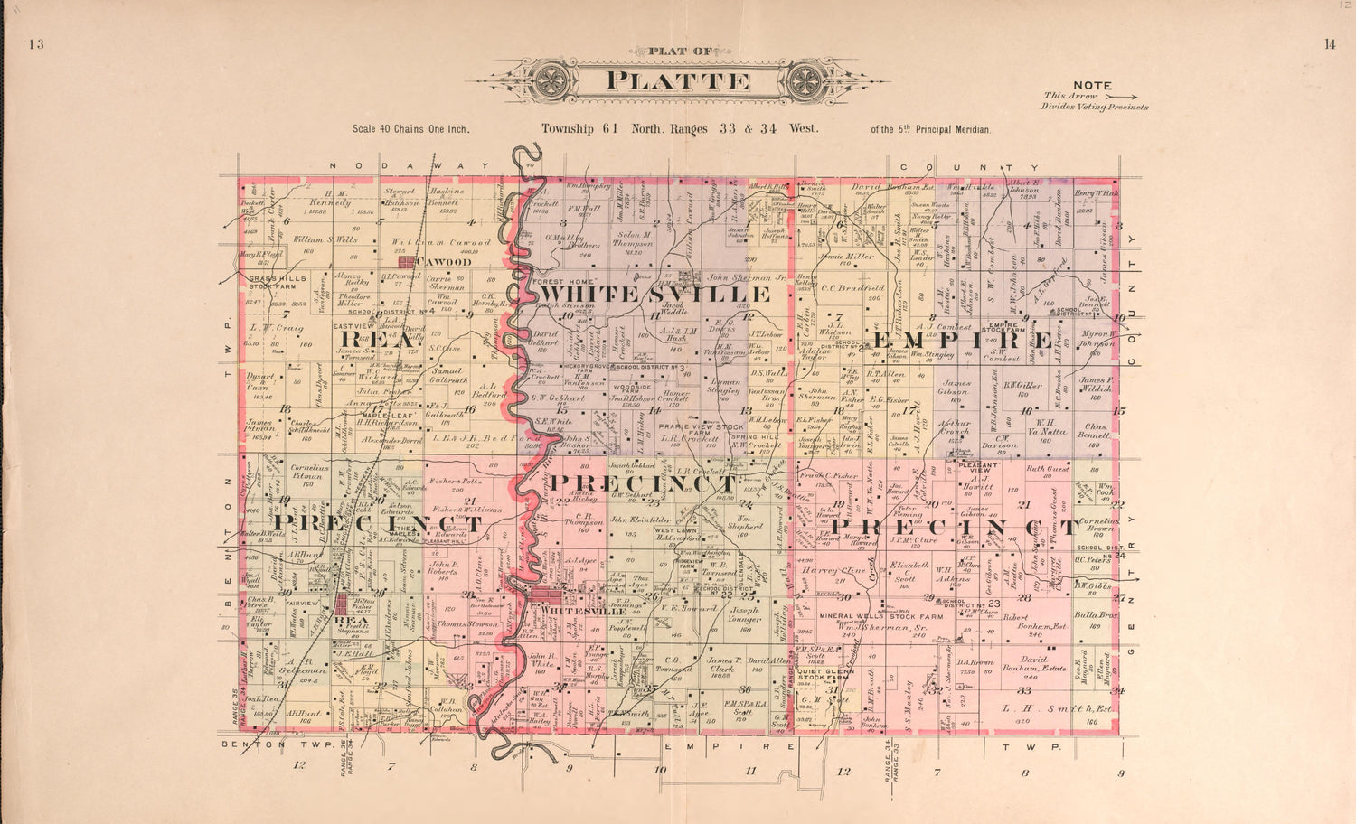 Platte from Plat Book of Andrew County, Missouri 1909 by Relic Map Company