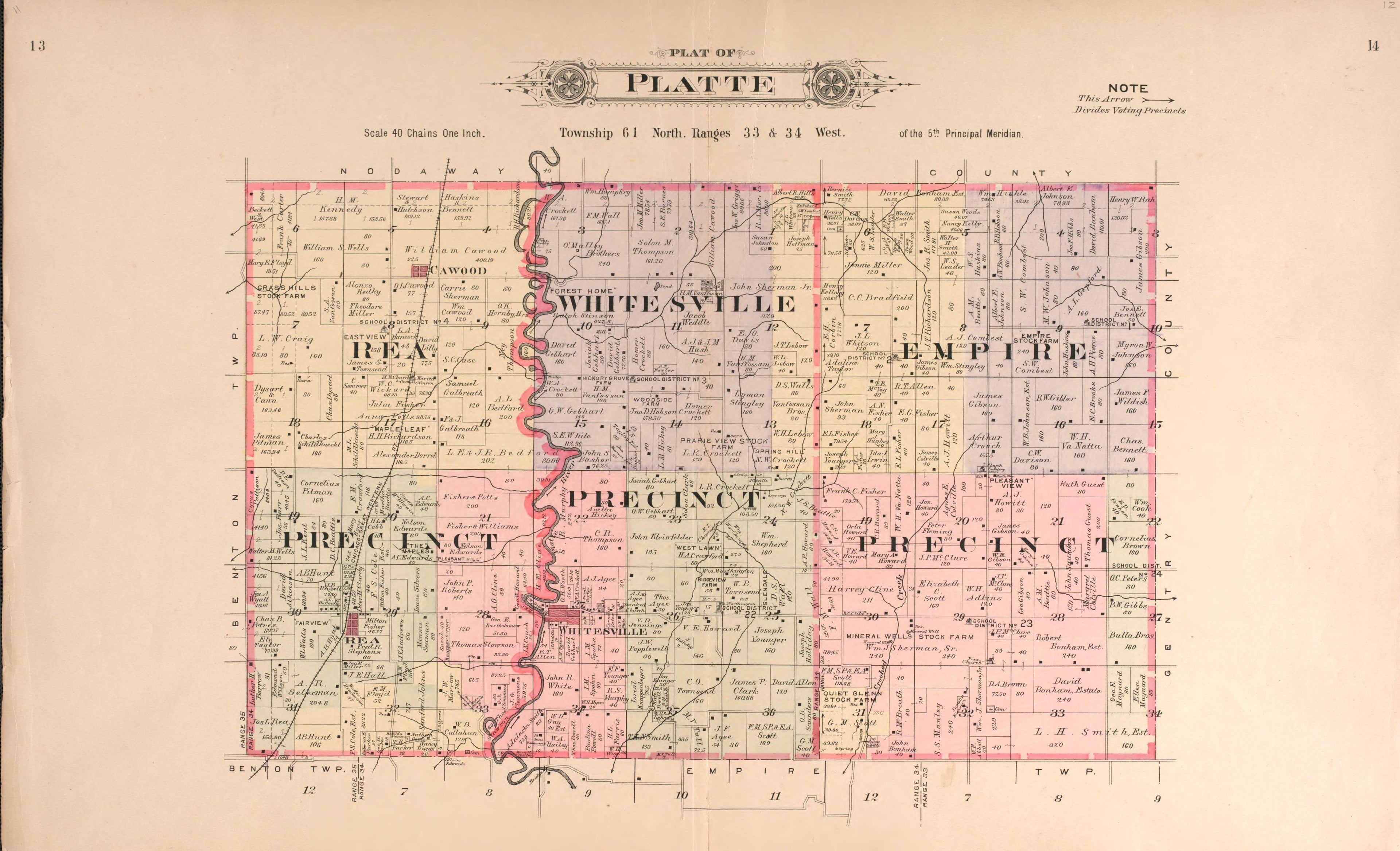 Platte from Plat Book of Andrew County, Missouri 1909 by Relic Map Company