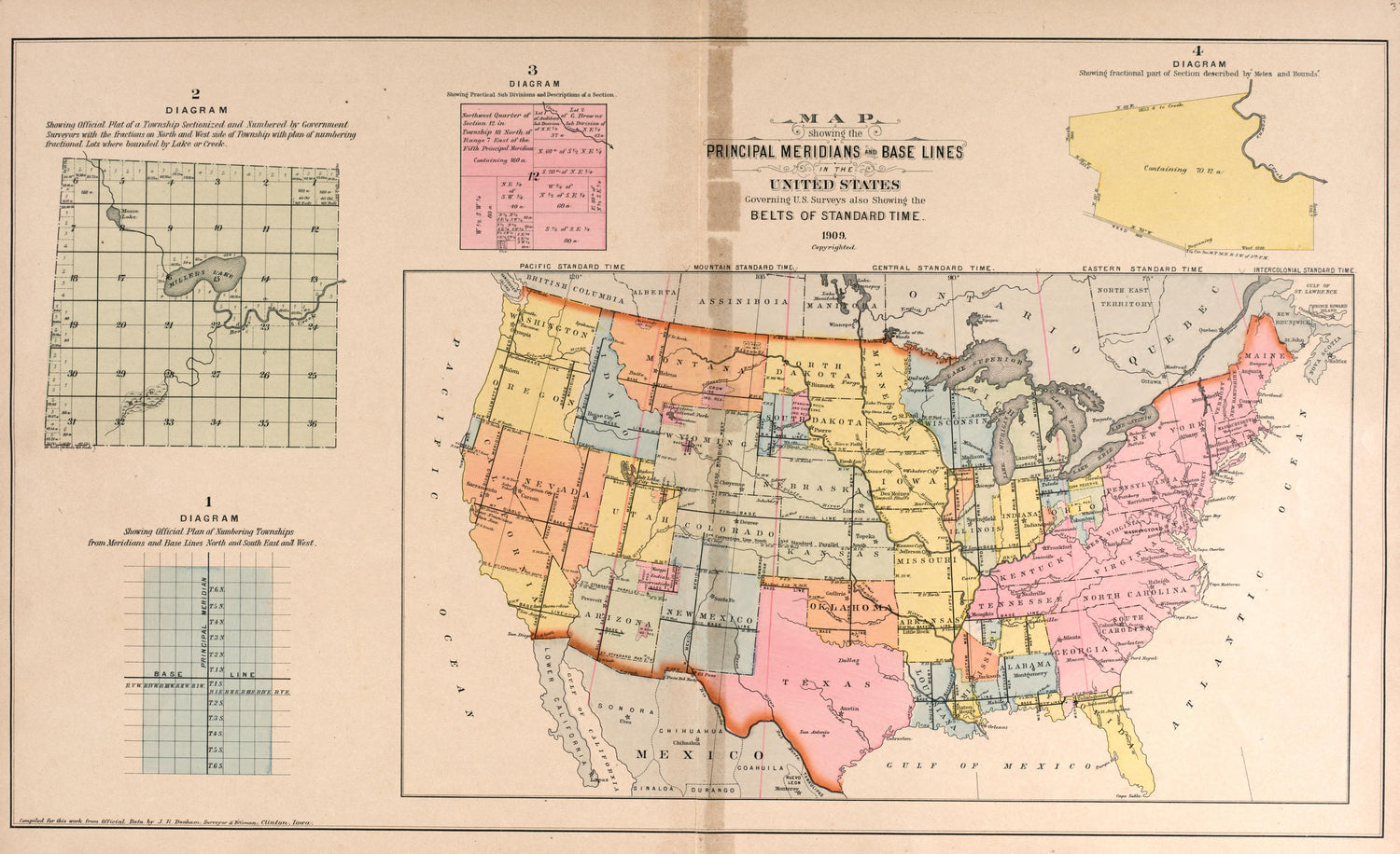 Principal Meridans and Baselines from Plat Book of Andrew County, Missouri 1909 by Relic Map Company
