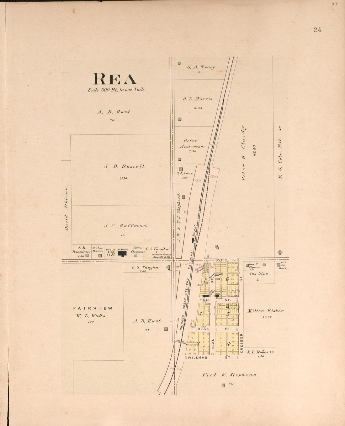 Rea from Plat Book of Andrew County, Missouri 1909 by Relic Map Company