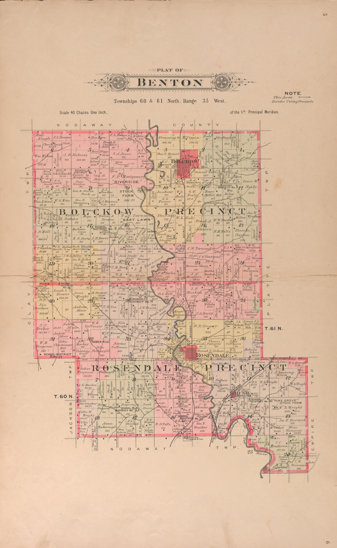 Benton from Plat Book of Andrew County, Missouri 1909 by Relic Map Company