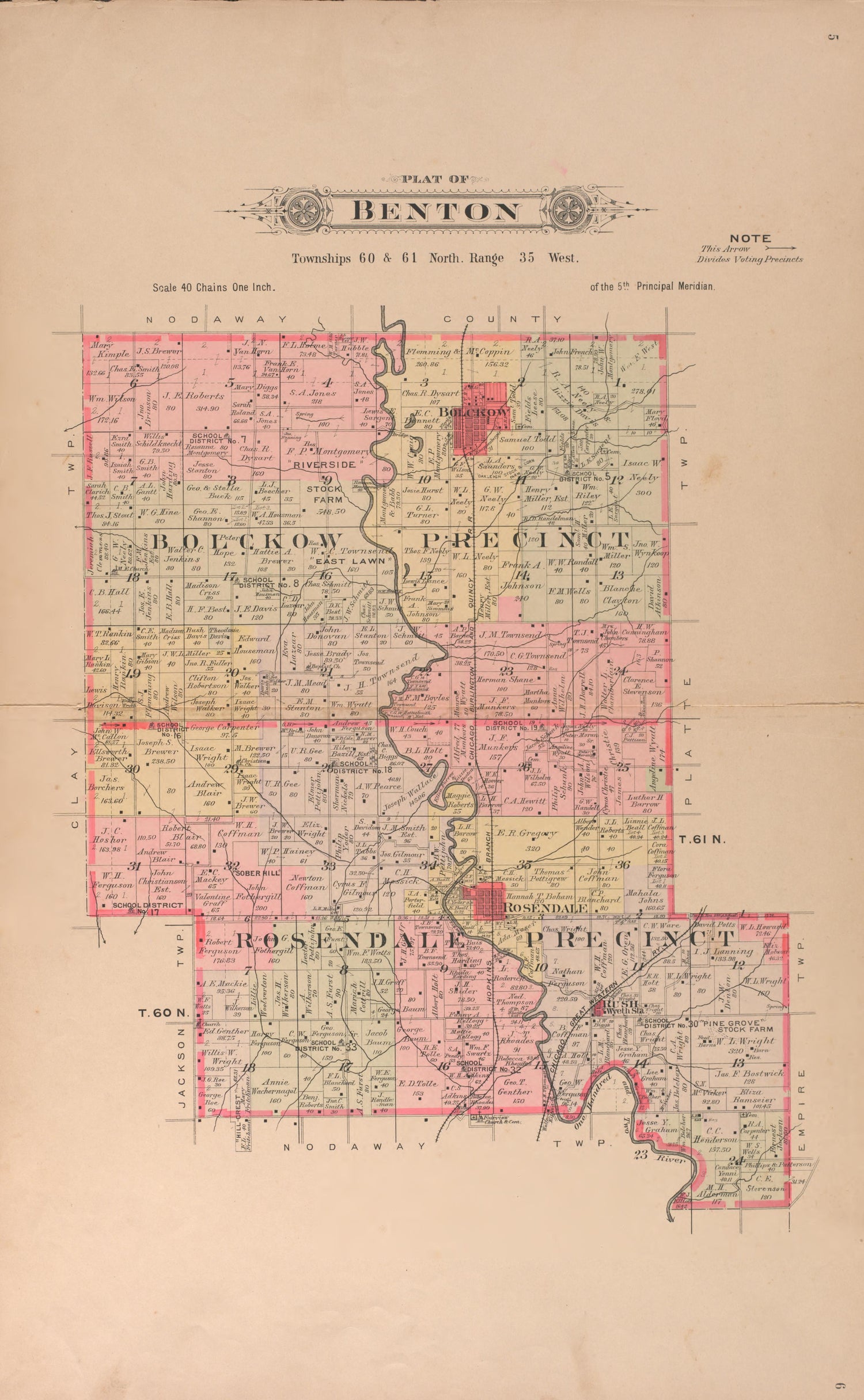 Benton from Plat Book of Andrew County, Missouri 1909 by Relic Map Company
