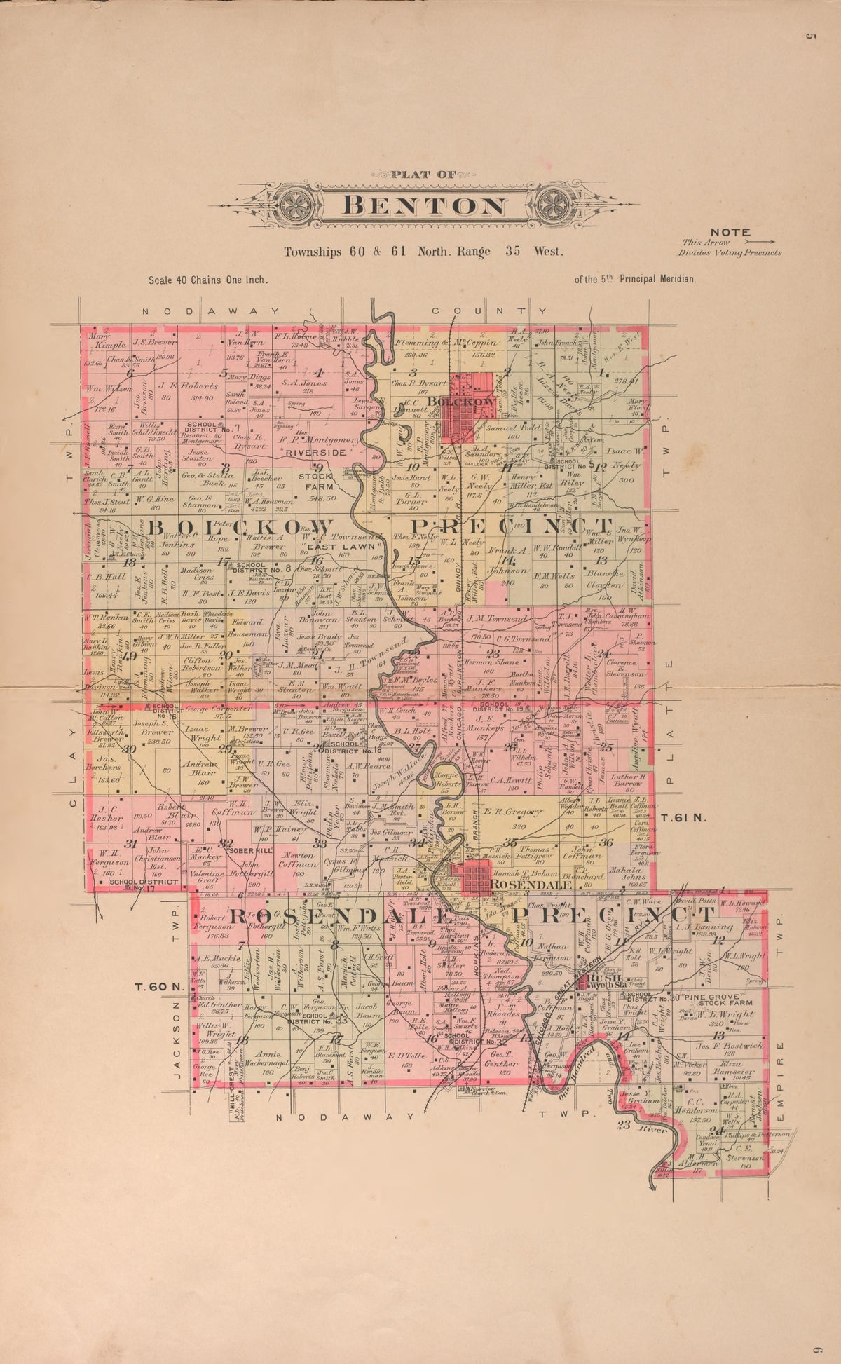 Benton from Plat Book of Andrew County, Missouri 1909 by Relic Map Company