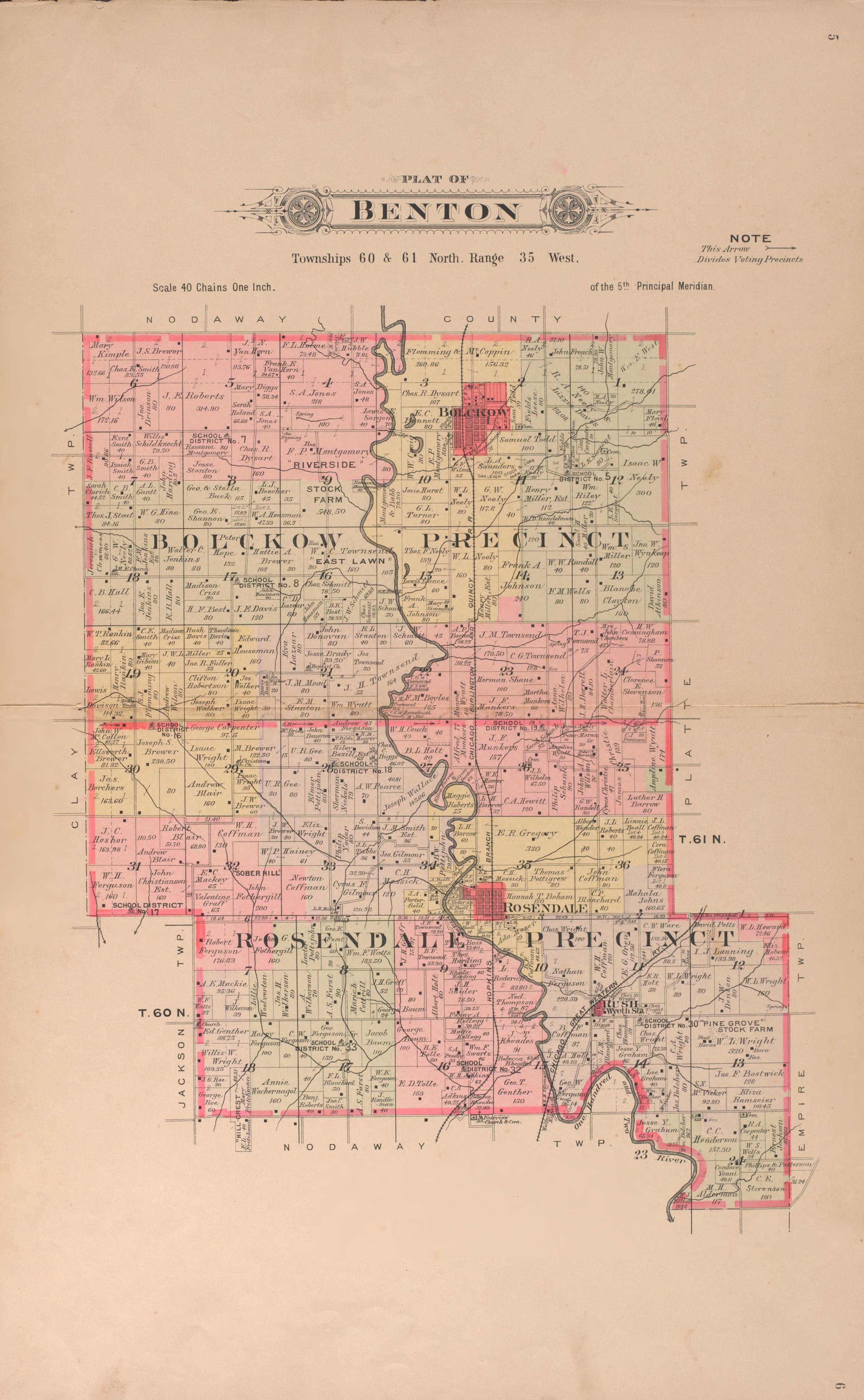 Benton from Plat Book of Andrew County, Missouri 1909 by Relic Map Company