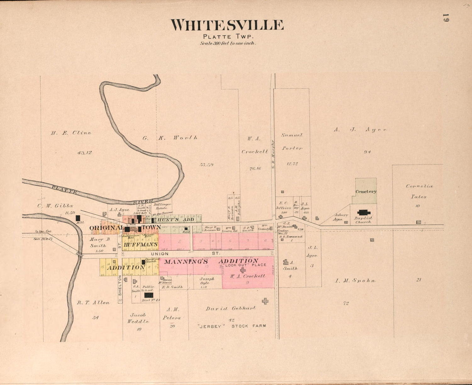 Whitesville from Plat Book of Andrew County, Missouri 1909 by Relic Map Company