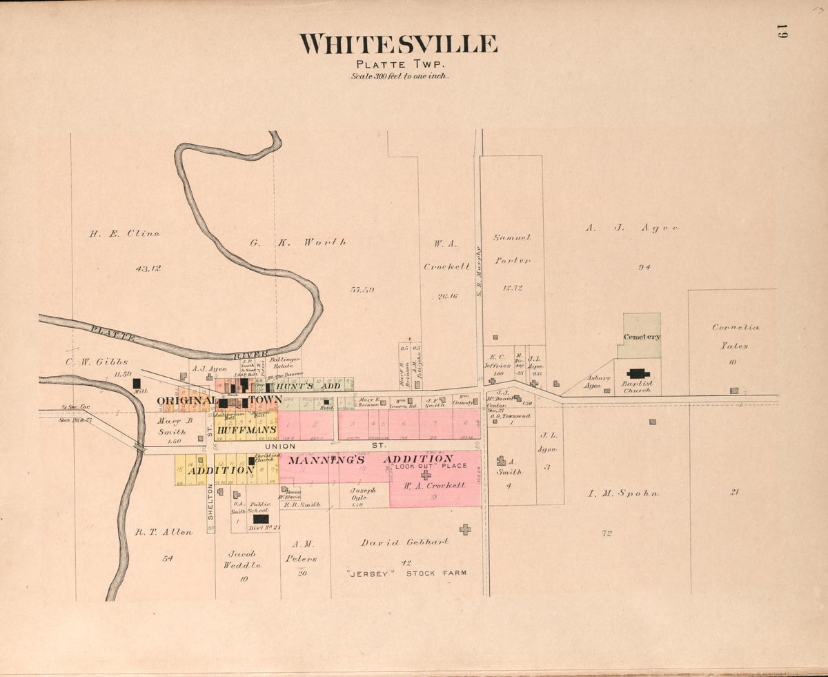 Whitesville from Plat Book of Andrew County, Missouri 1909 by Relic Map Company
