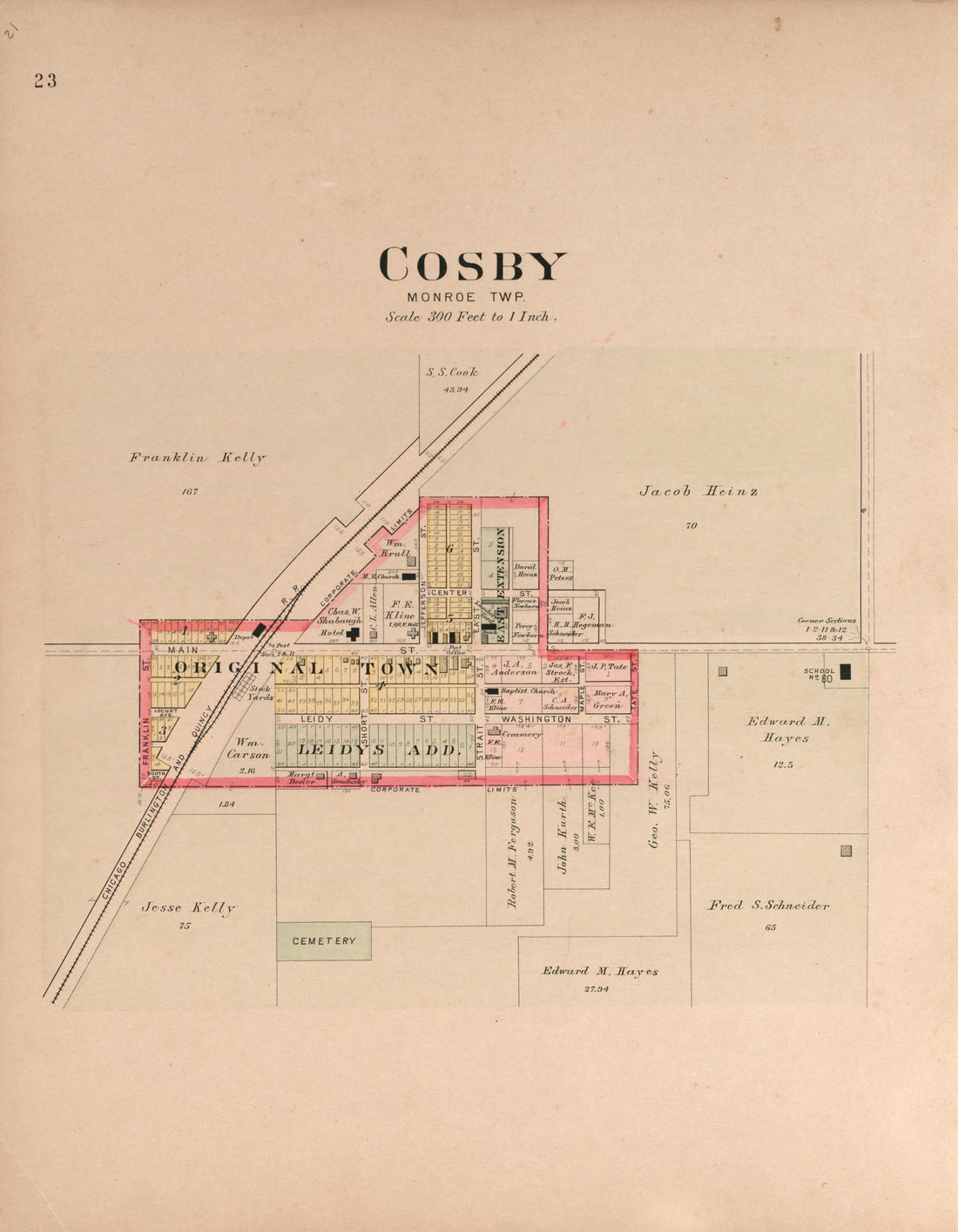 Cosby from Plat Book of Andrew County, Missouri 1909 by Relic Map Company
