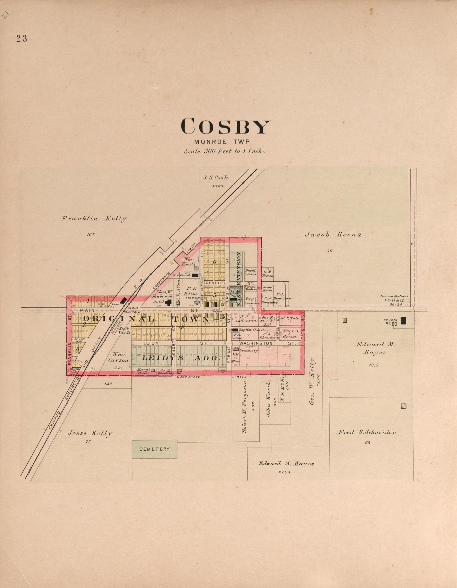 Cosby from Plat Book of Andrew County, Missouri 1909 by Relic Map Company