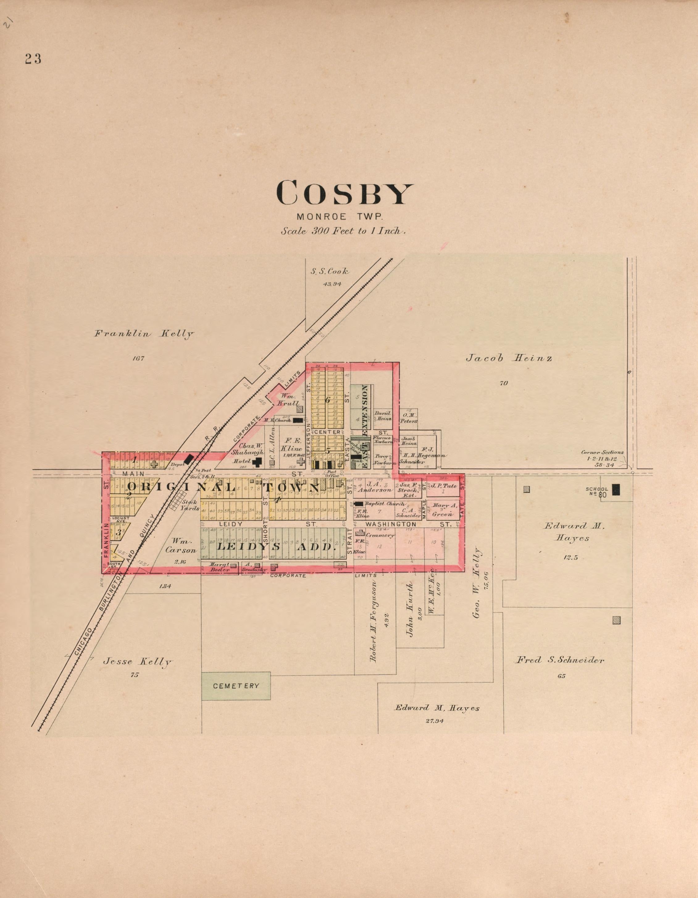 Cosby from Plat Book of Andrew County, Missouri 1909 by Relic Map Company