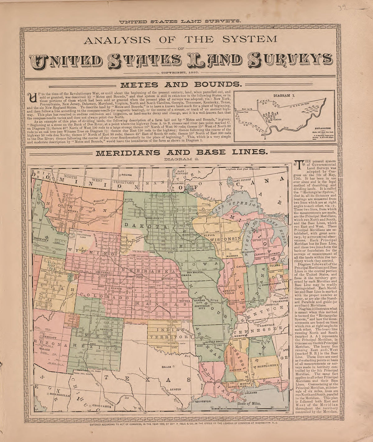 United States Land Surveys from Plat Book of McDonough County, Illinois 1893 by Relic Map Company
