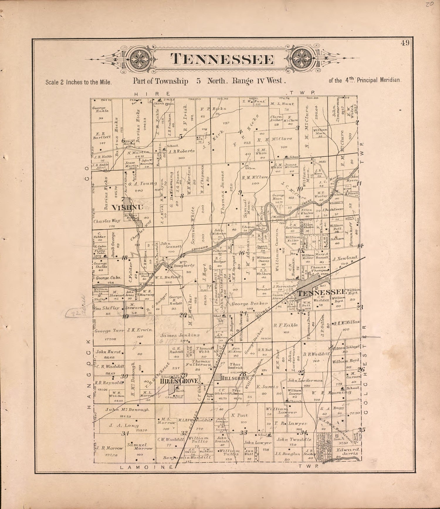 This old map of Illinois, McDonough County,  was created by Balliet &amp; Volk|Bourquin, F. (Frederick)|Geo. A. Ogle &amp; Co|Occidental Publishing Company in 1893