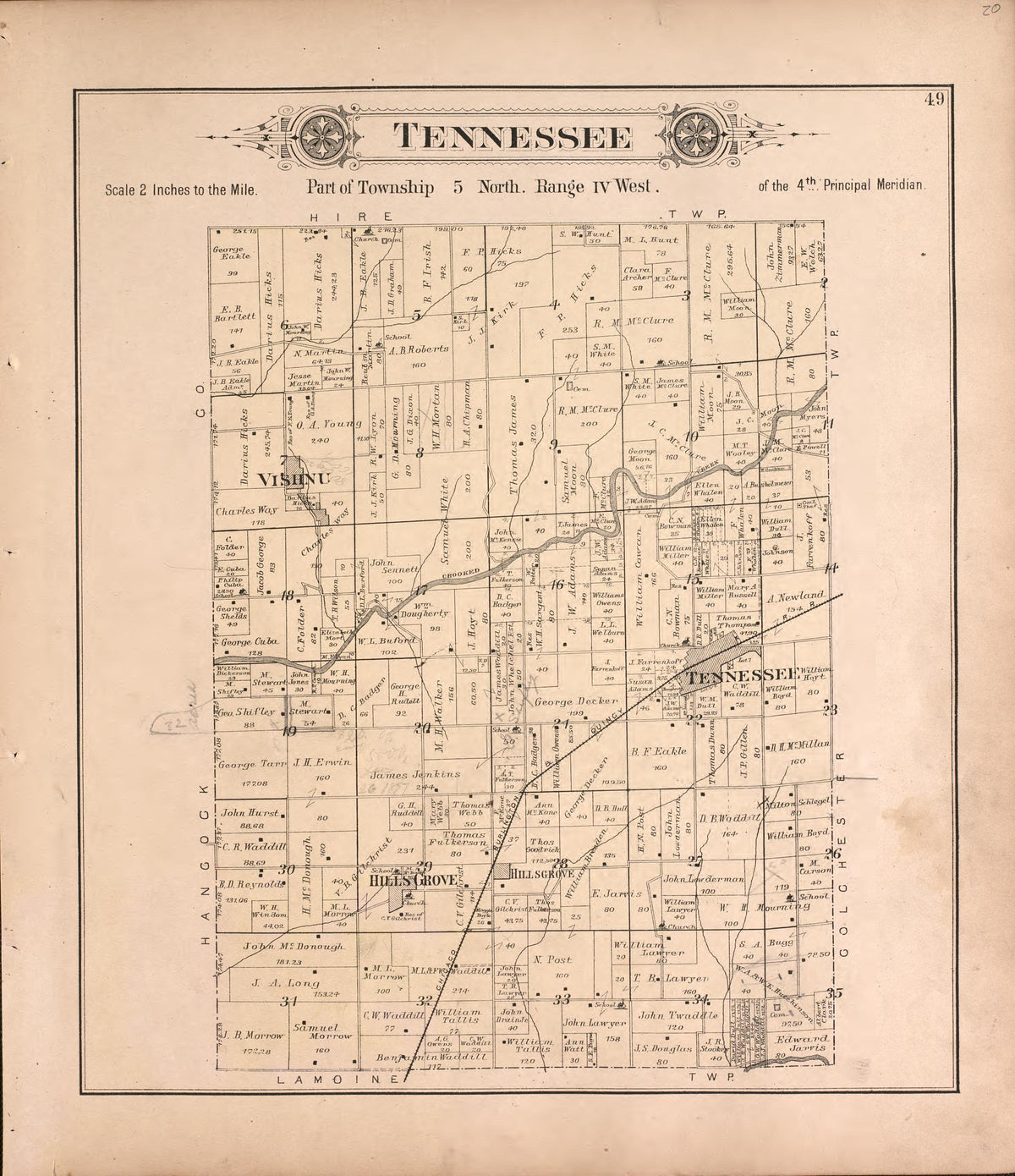 Tennessee from Plat Book of McDonough County, Illinois 1893 by Relic Map Company