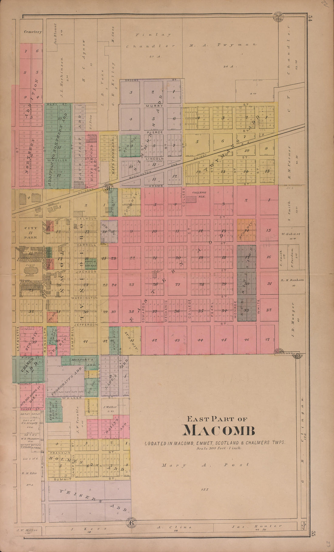 This old map of Illinois, McDonough County,  was created by Balliet &amp; Volk|Bourquin, F. (Frederick)|Geo. A. Ogle &amp; Co|Occidental Publishing Company in 1893