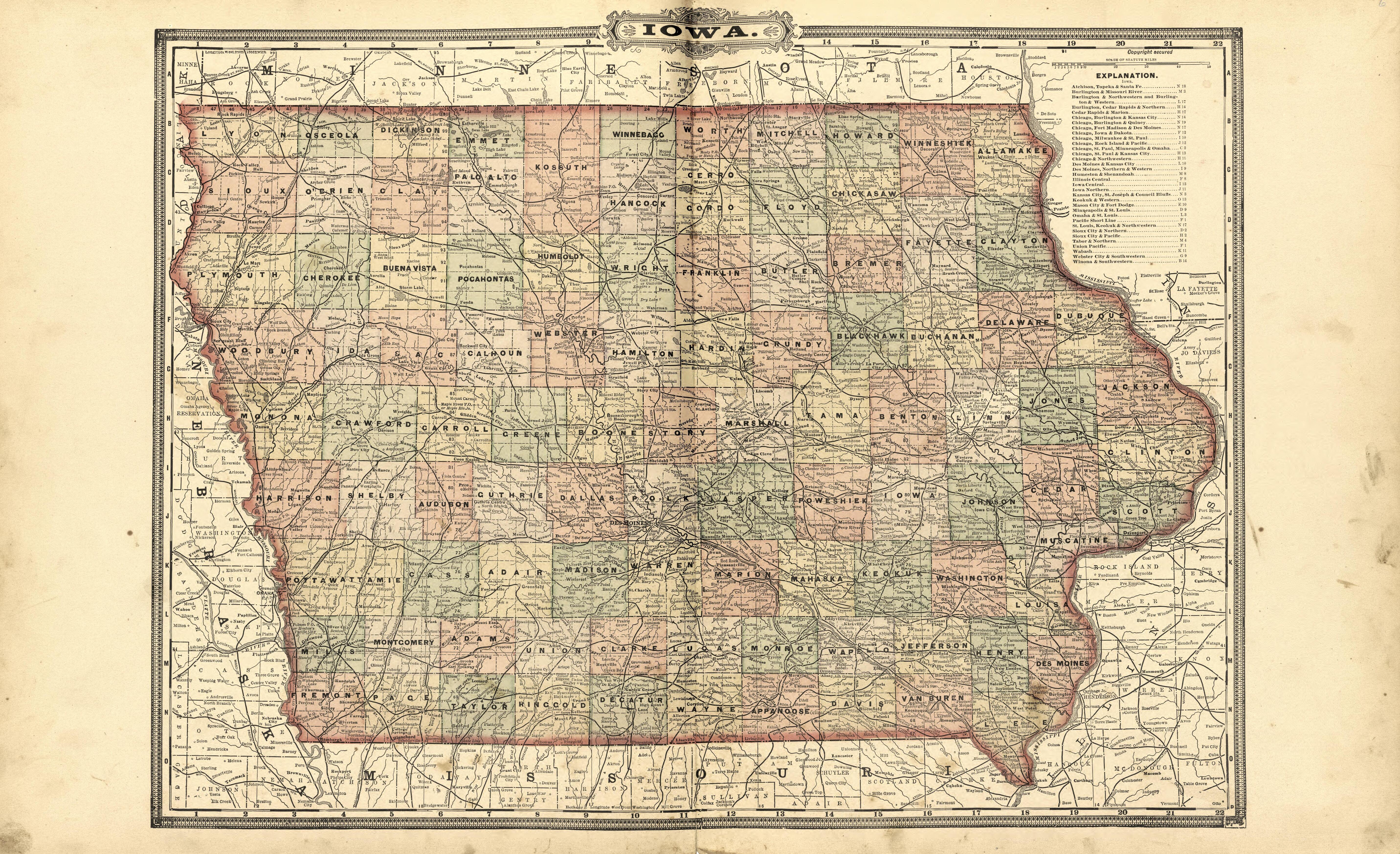This old map of Chickasaw County, Iowa,  was created by Balliet &amp; Volk|Bourquin, F. (Frederick)|North West Publishing Co in 1892