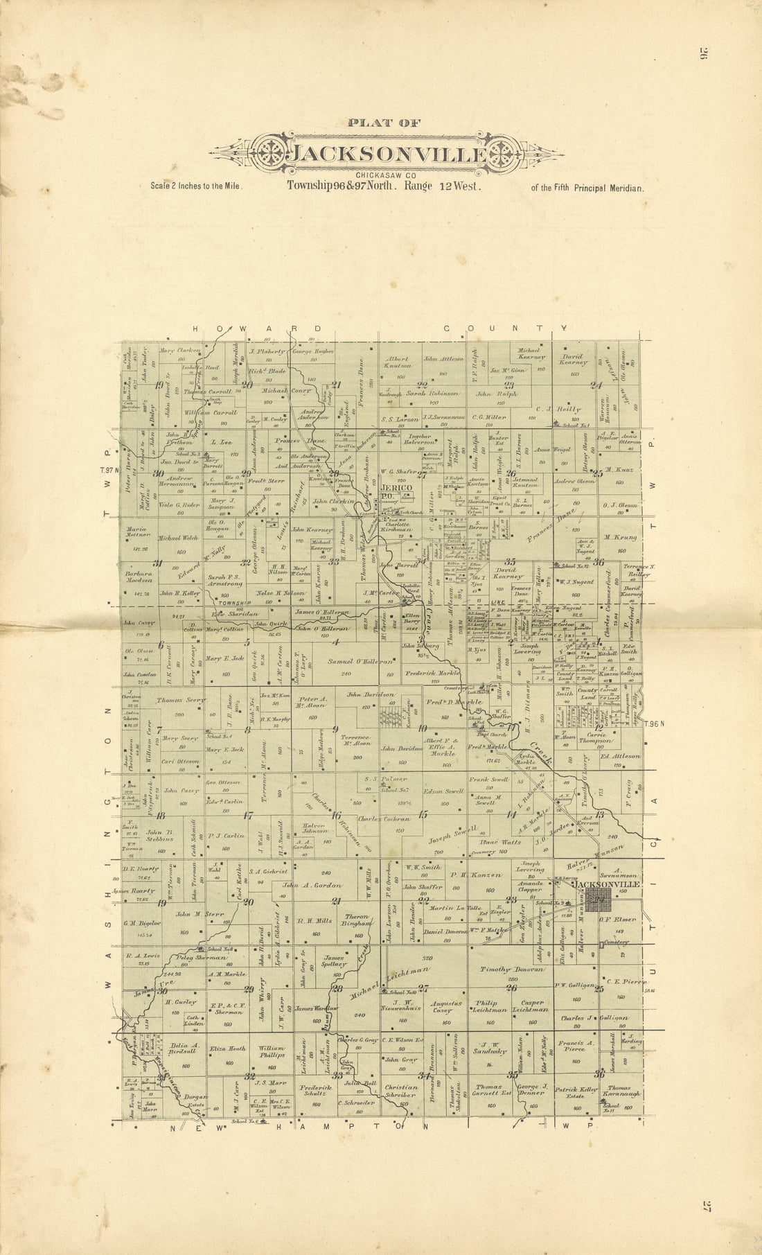 This old map of Chickasaw County, Iowa,  was created by Balliet &amp; Volk|Bourquin, F. (Frederick)|North West Publishing Co in 1892