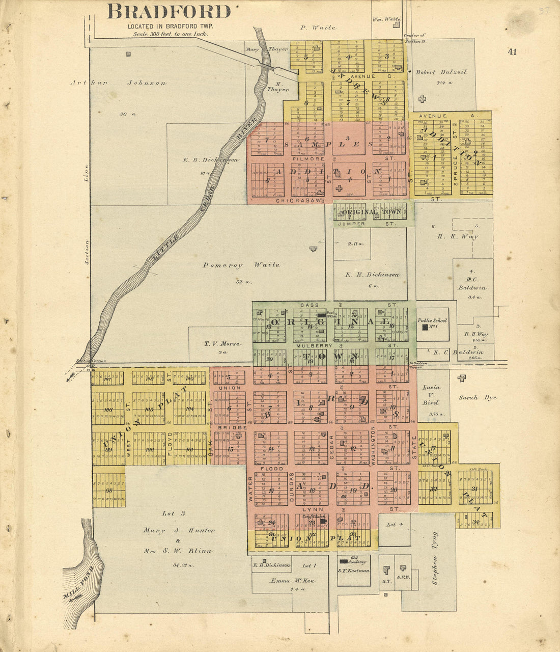 This old map of Chickasaw County, Iowa,  was created by Balliet &amp; Volk|Bourquin, F. (Frederick)|North West Publishing Co in 1892