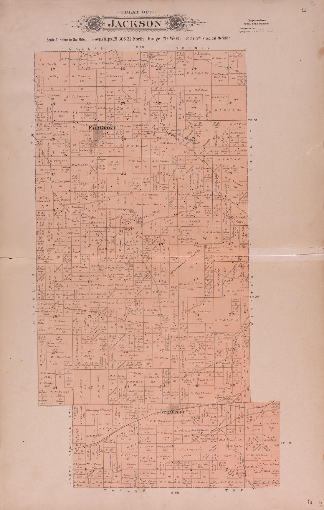 Jackson from Plat Book of Greene County, Missouri : Compiled from County Records and Actual Surveys 1904 by Relic Map Company