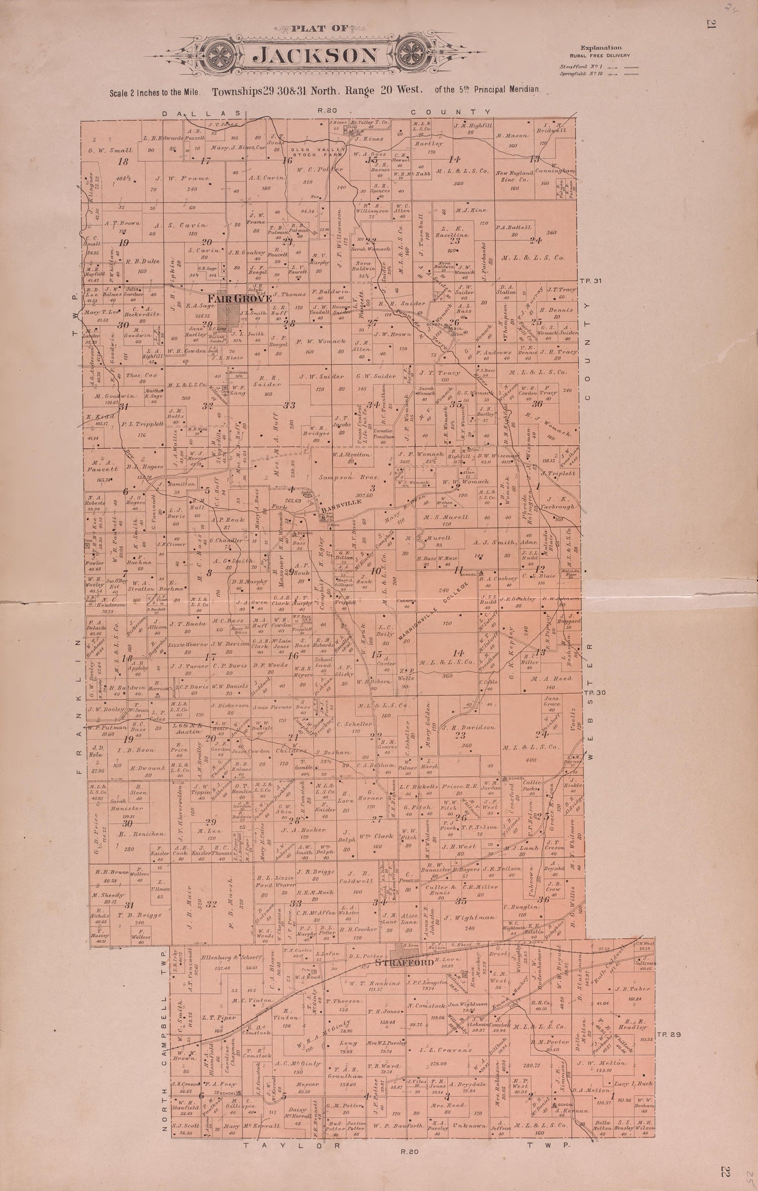 Jackson from Plat Book of Greene County, Missouri : Compiled from County Records and Actual Surveys 1904 by Relic Map Company