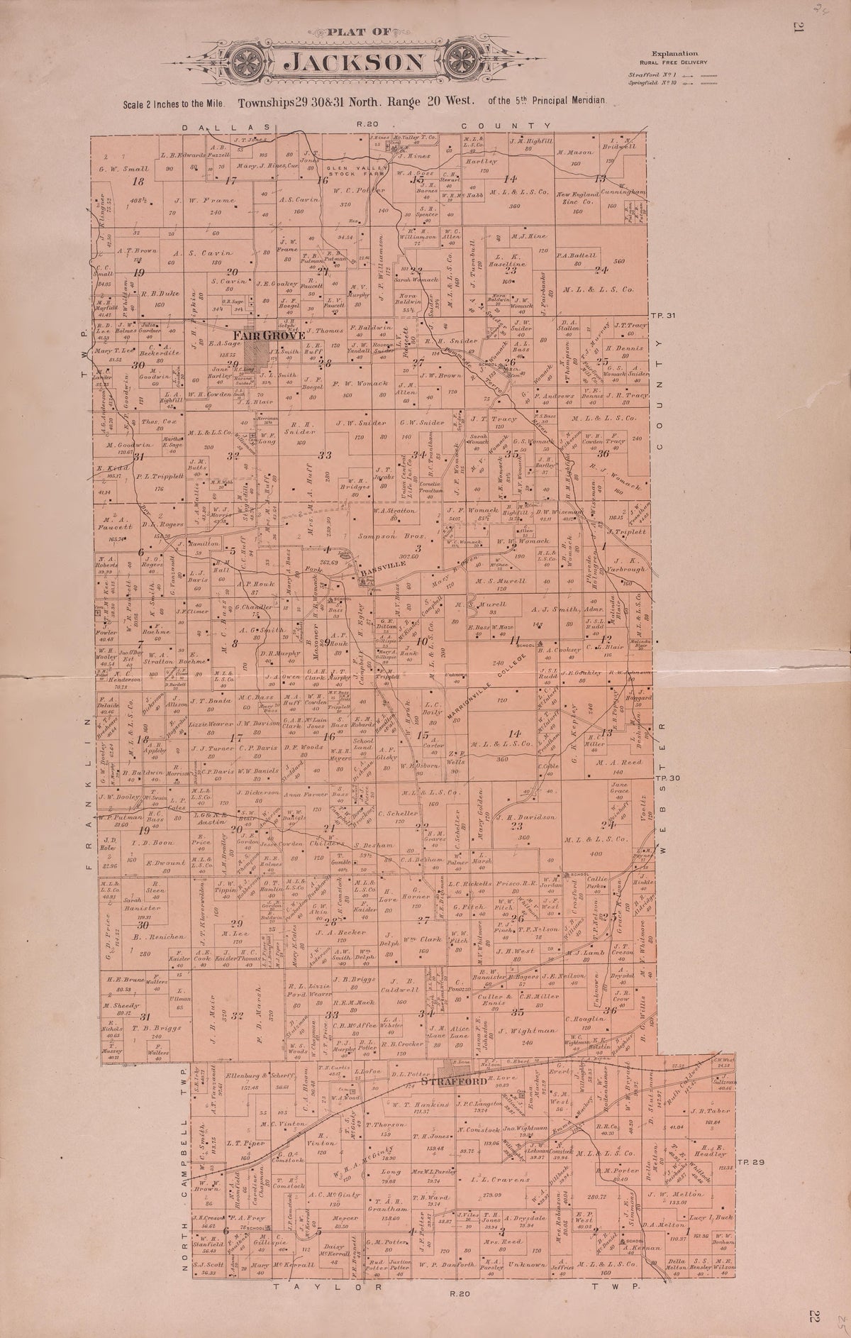 Jackson from Plat Book of Greene County, Missouri : Compiled from County Records and Actual Surveys 1904 by Relic Map Company