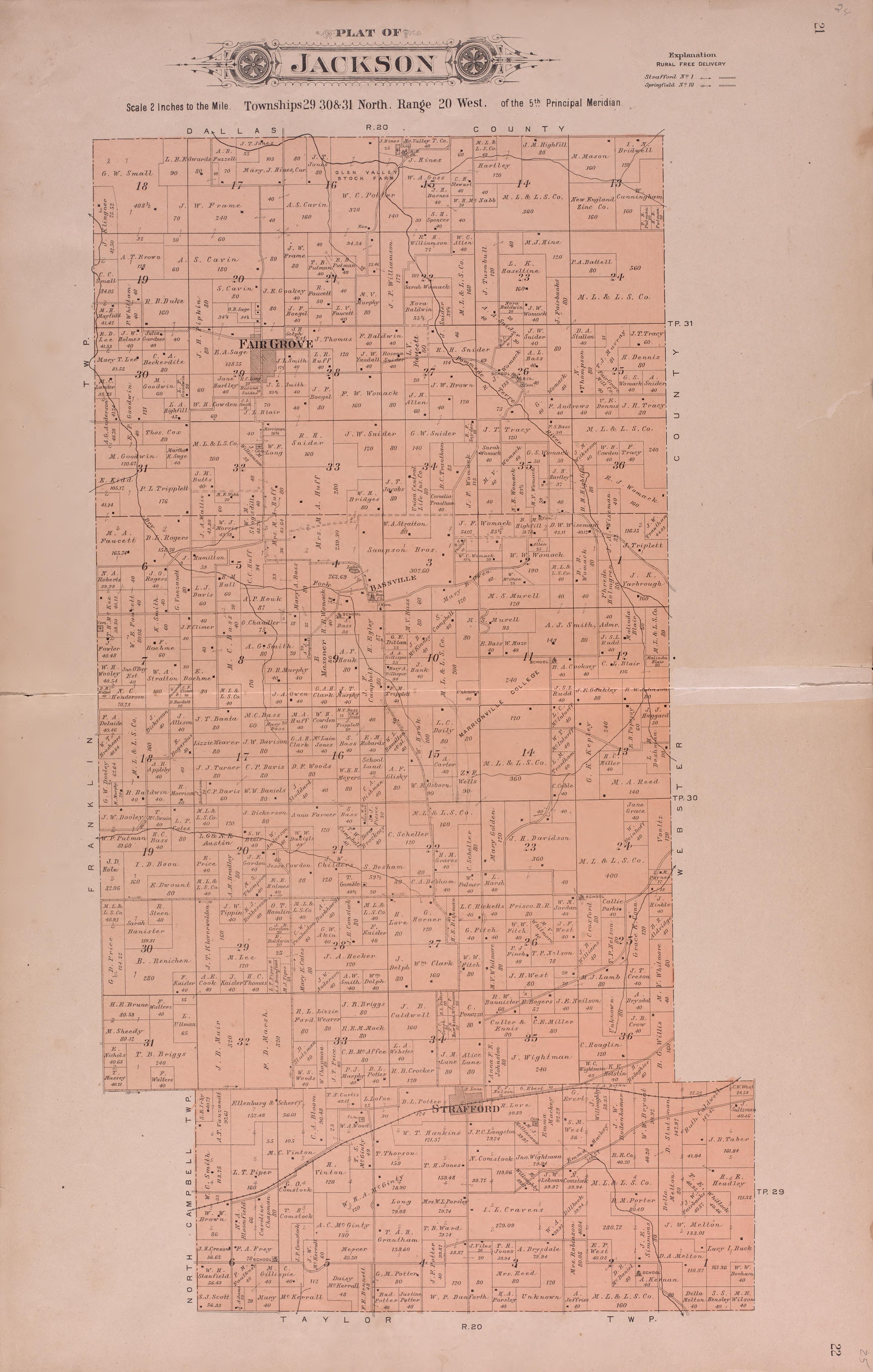 Jackson from Plat Book of Greene County, Missouri : Compiled from County Records and Actual Surveys 1904 by Relic Map Company