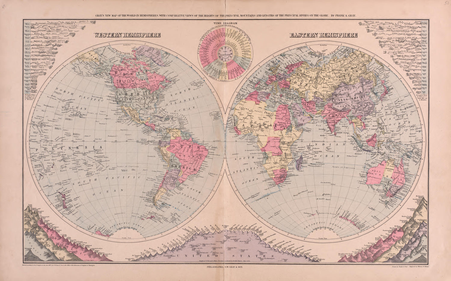 Western Hemisphere &amp; Eastern Hemisphere from Plat Book of Greene County, Missouri : Compiled from County Records and Actual Surveys 1904 by Relic Map Company