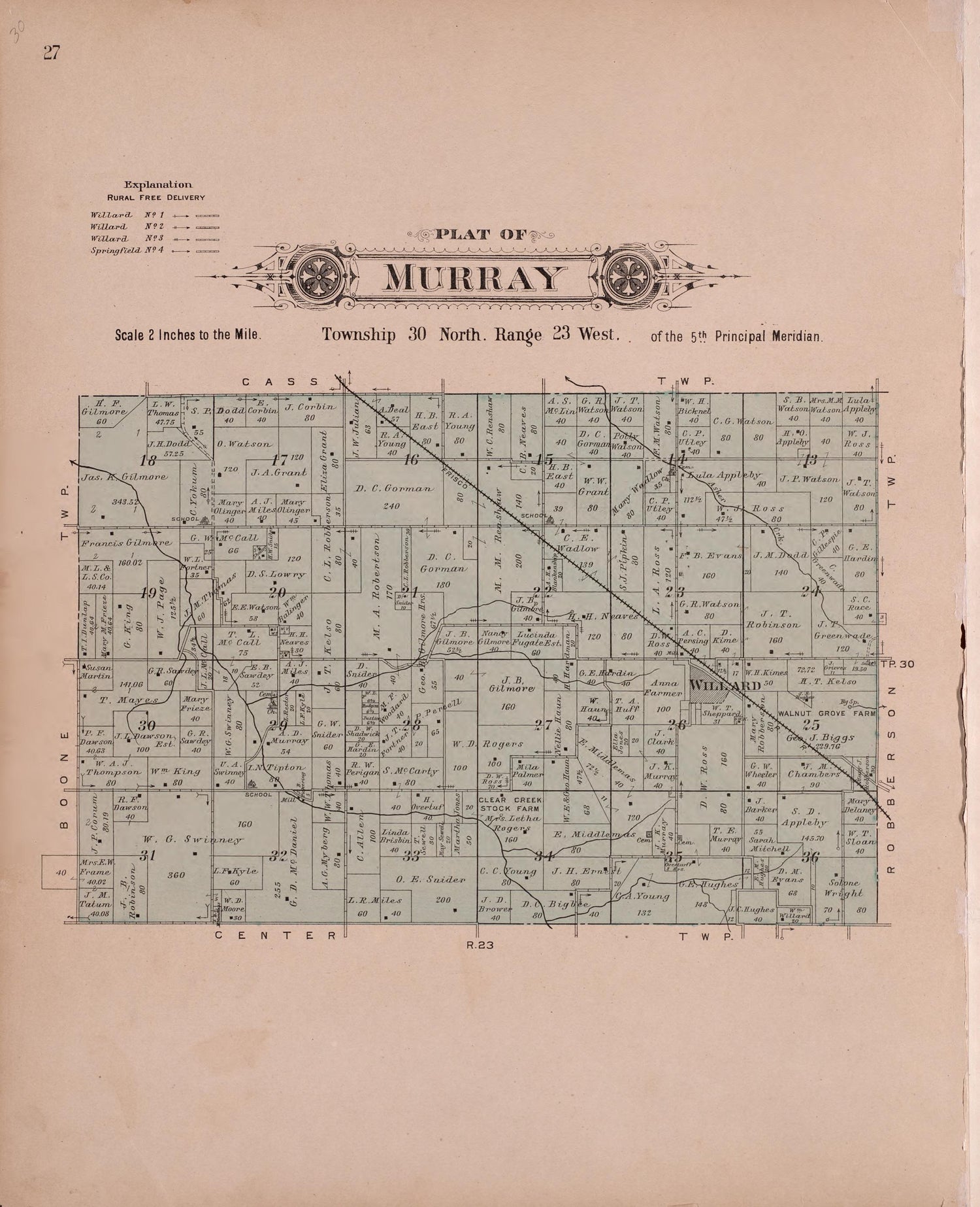 Murray from Plat Book of Greene County, Missouri : Compiled from County Records and Actual Surveys 1904 by Relic Map Company