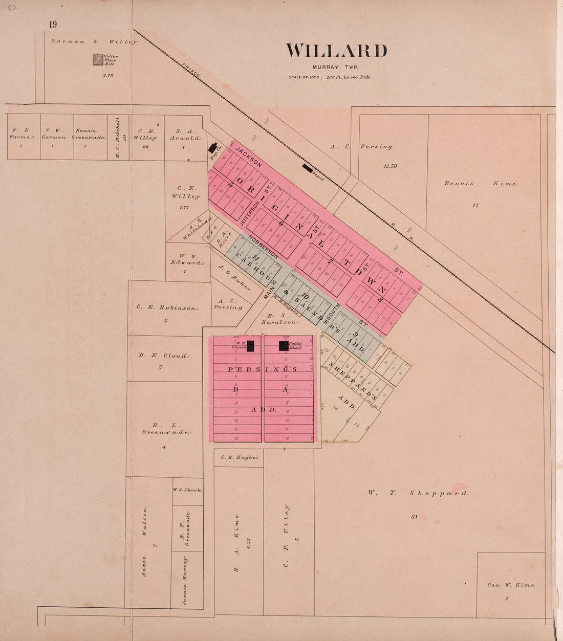 Willard (Murray Township) from Plat Book of Greene County, Missouri : Compiled from County Records and Actual Surveys 1904 by Relic Map Company