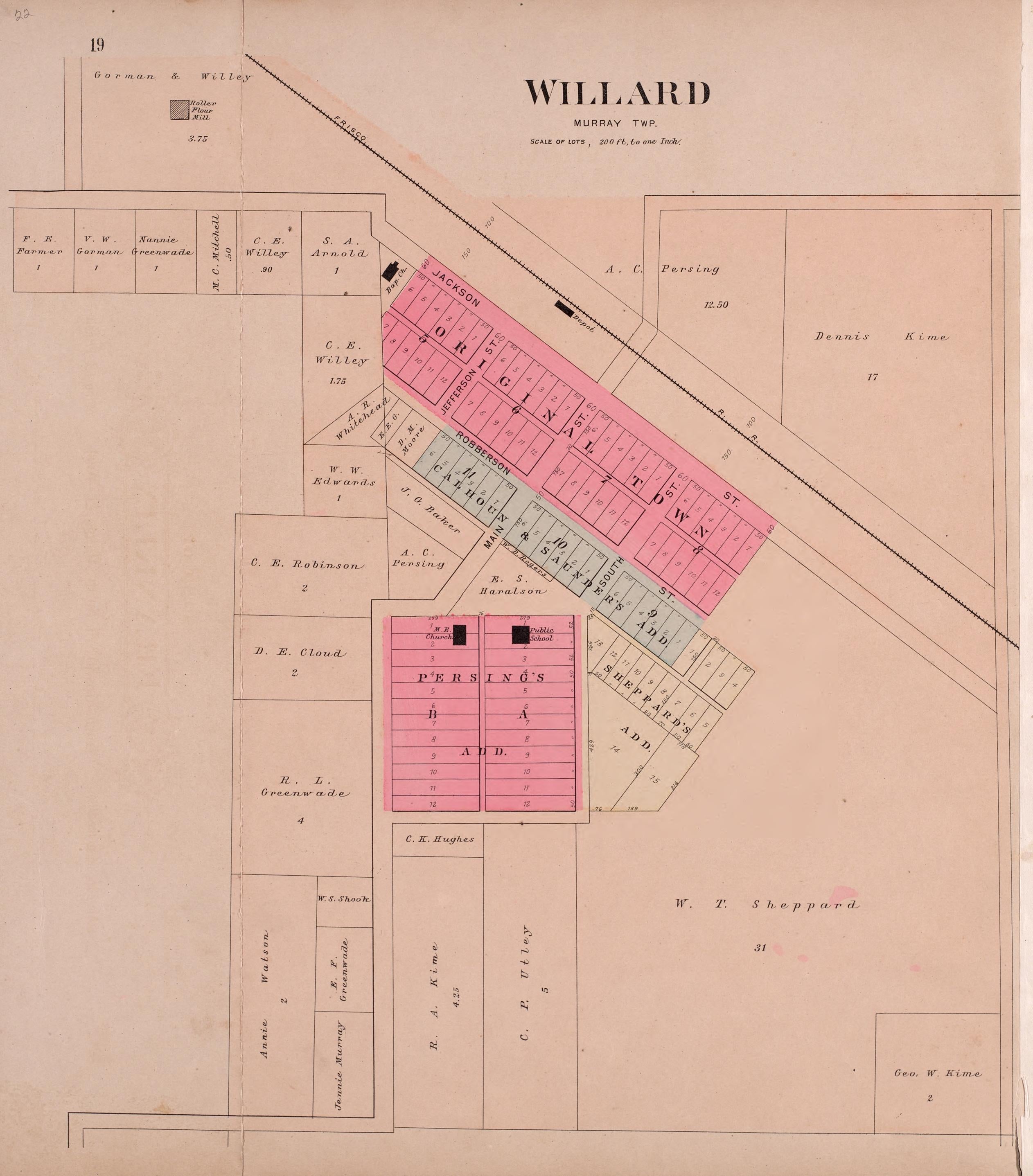 Willard (Murray Township) from Plat Book of Greene County, Missouri : Compiled from County Records and Actual Surveys 1904 by Relic Map Company