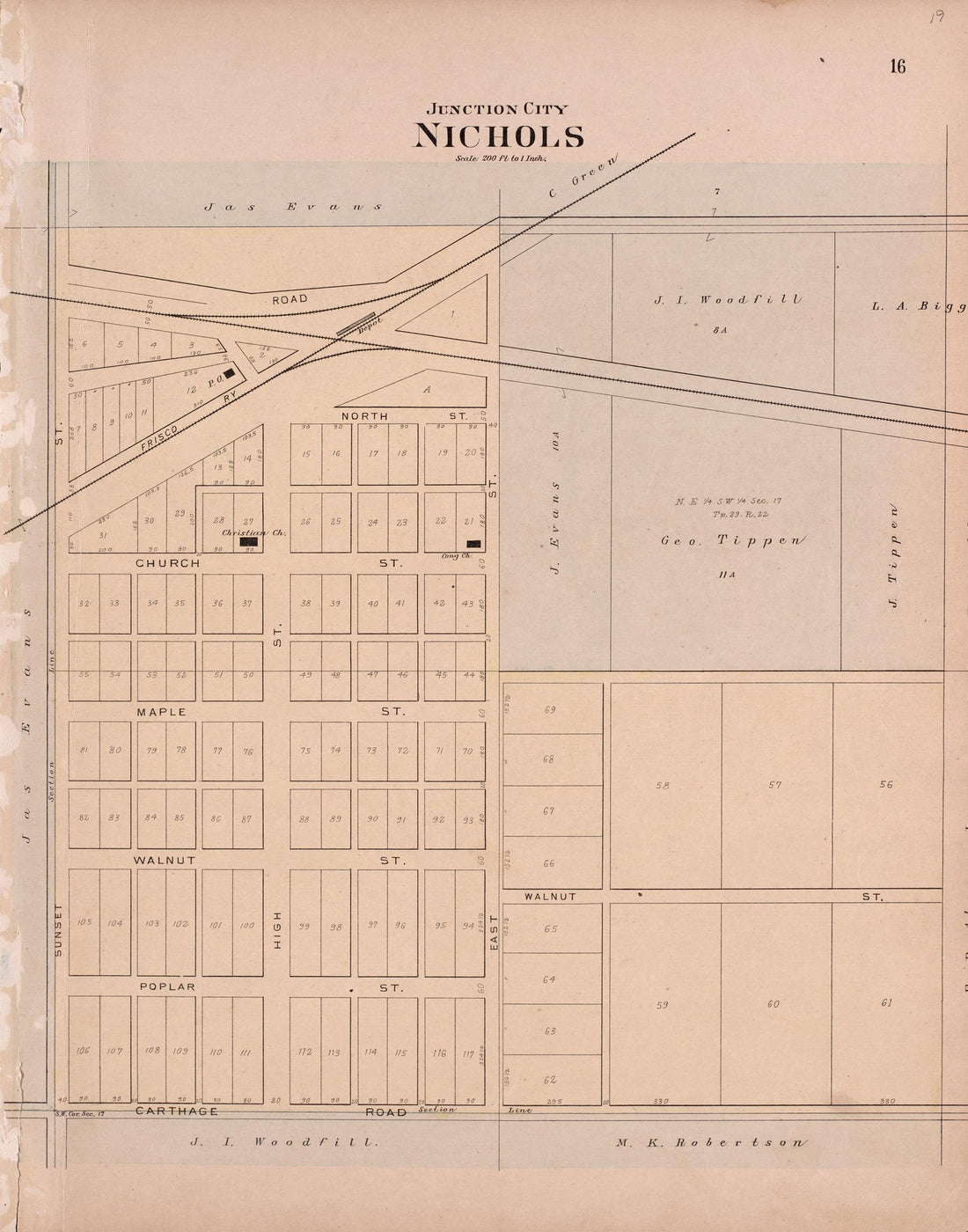 Nichols from Plat Book of Greene County, Missouri : Compiled from County Records and Actual Surveys 1904 by Relic Map Company