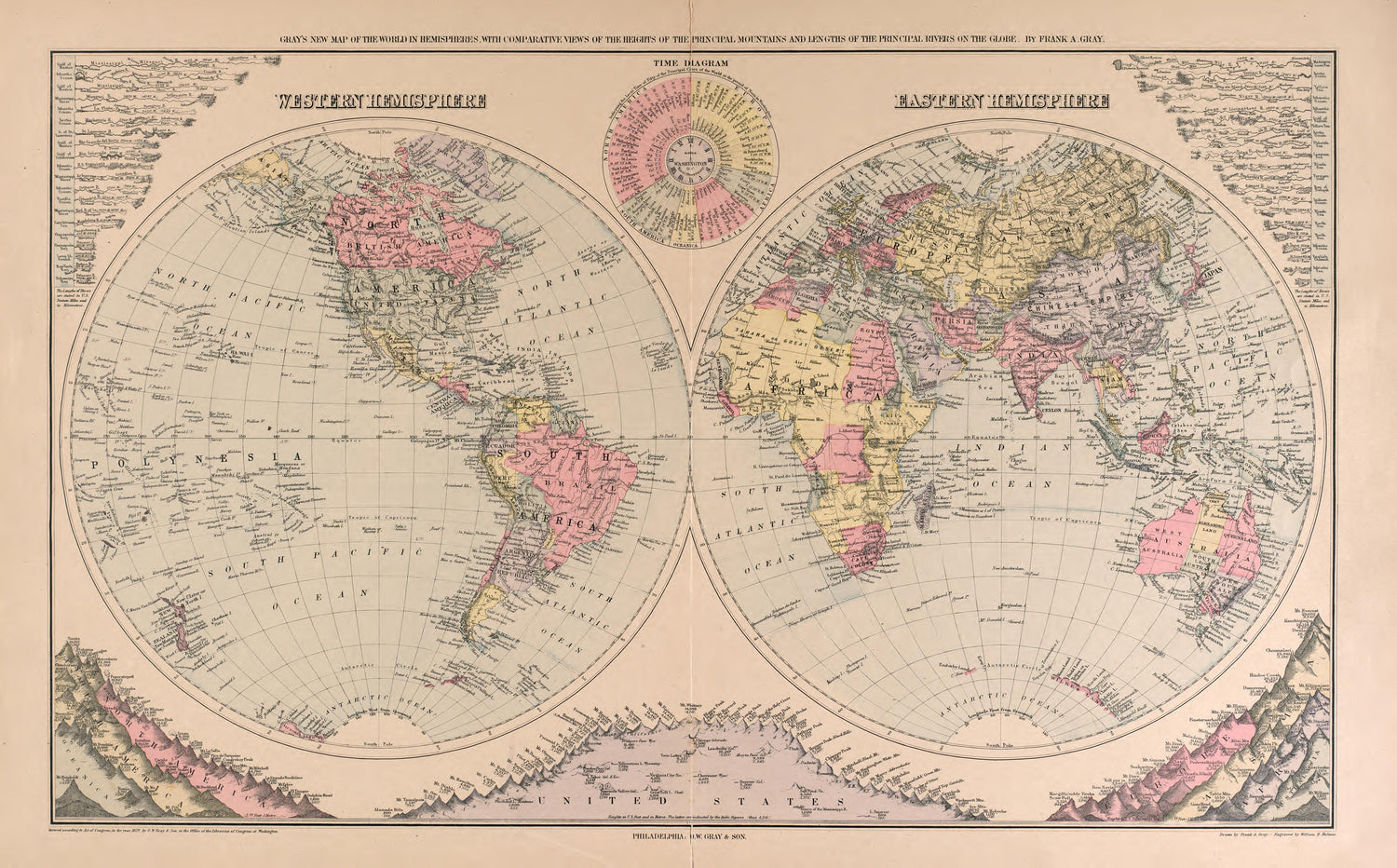 Western and Eastern Hemisphere from Plat Book of Vernon County, Missouri : Compiled from County Records and Actual Surveys 1903 by Relic Map Company
