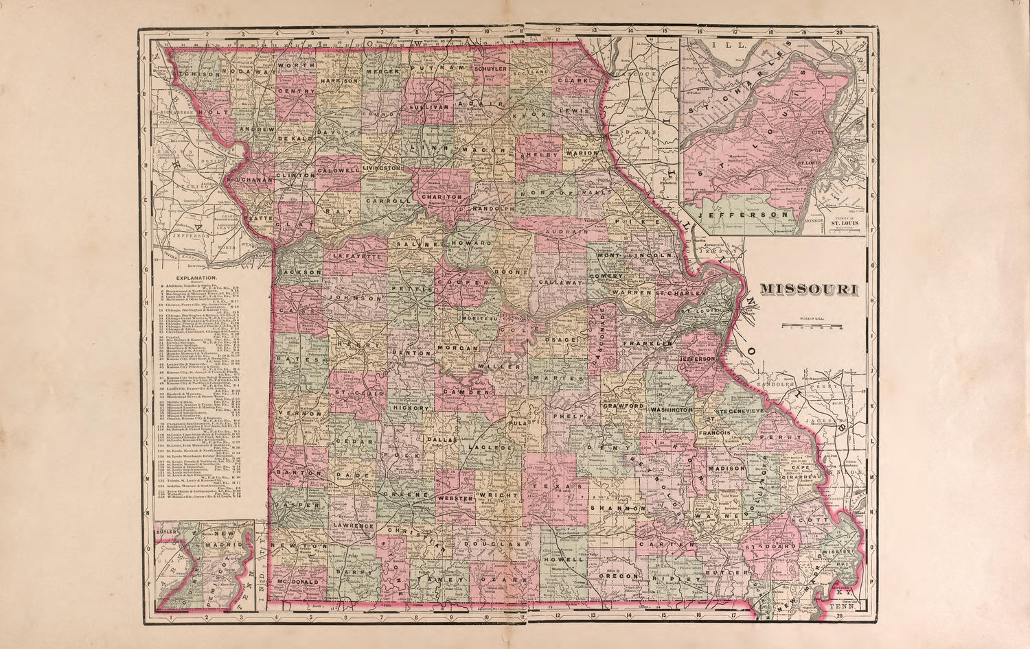 Missouri from Plat Book of Vernon County, Missouri : Compiled from County Records and Actual Surveys 1903 by Relic Map Company