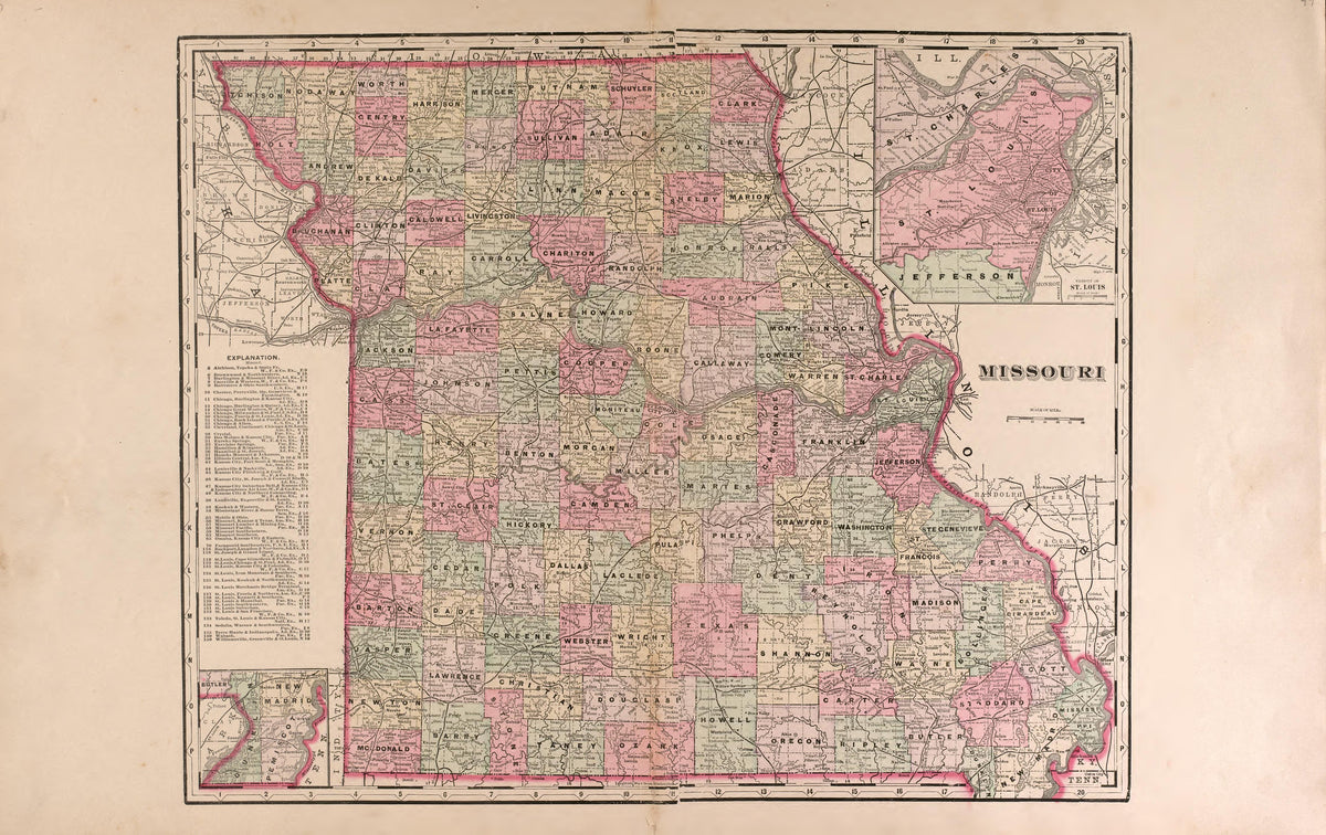 Missouri from Plat Book of Vernon County, Missouri : Compiled from County Records and Actual Surveys 1903 by Relic Map Company