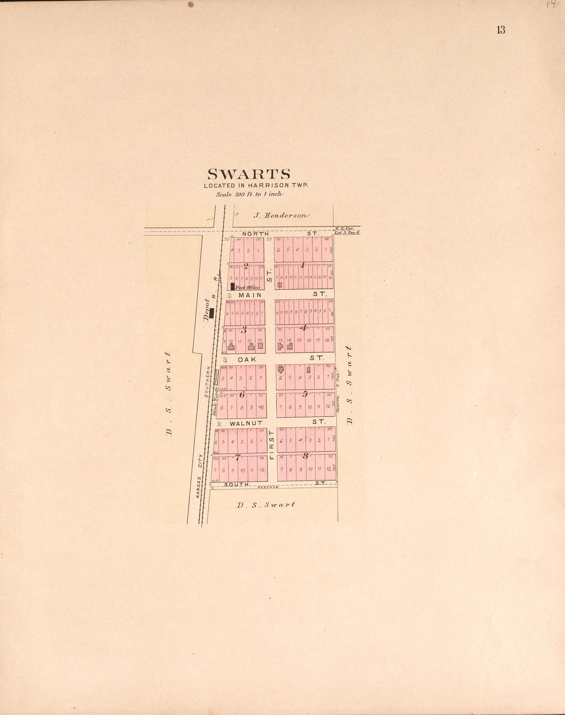 Swarts from Plat Book of Vernon County, Missouri : Compiled from County Records and Actual Surveys 1903 by Relic Map Company