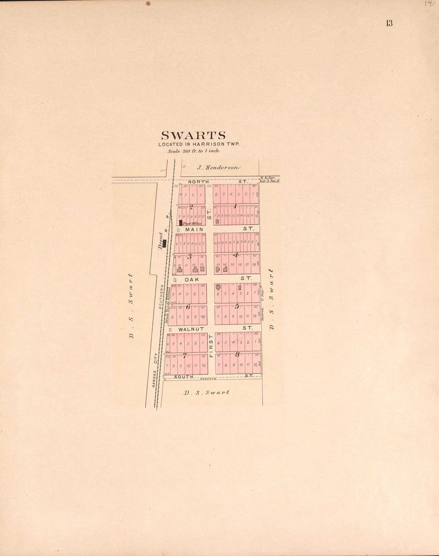 Swarts from Plat Book of Vernon County, Missouri : Compiled from County Records and Actual Surveys 1903 by Relic Map Company