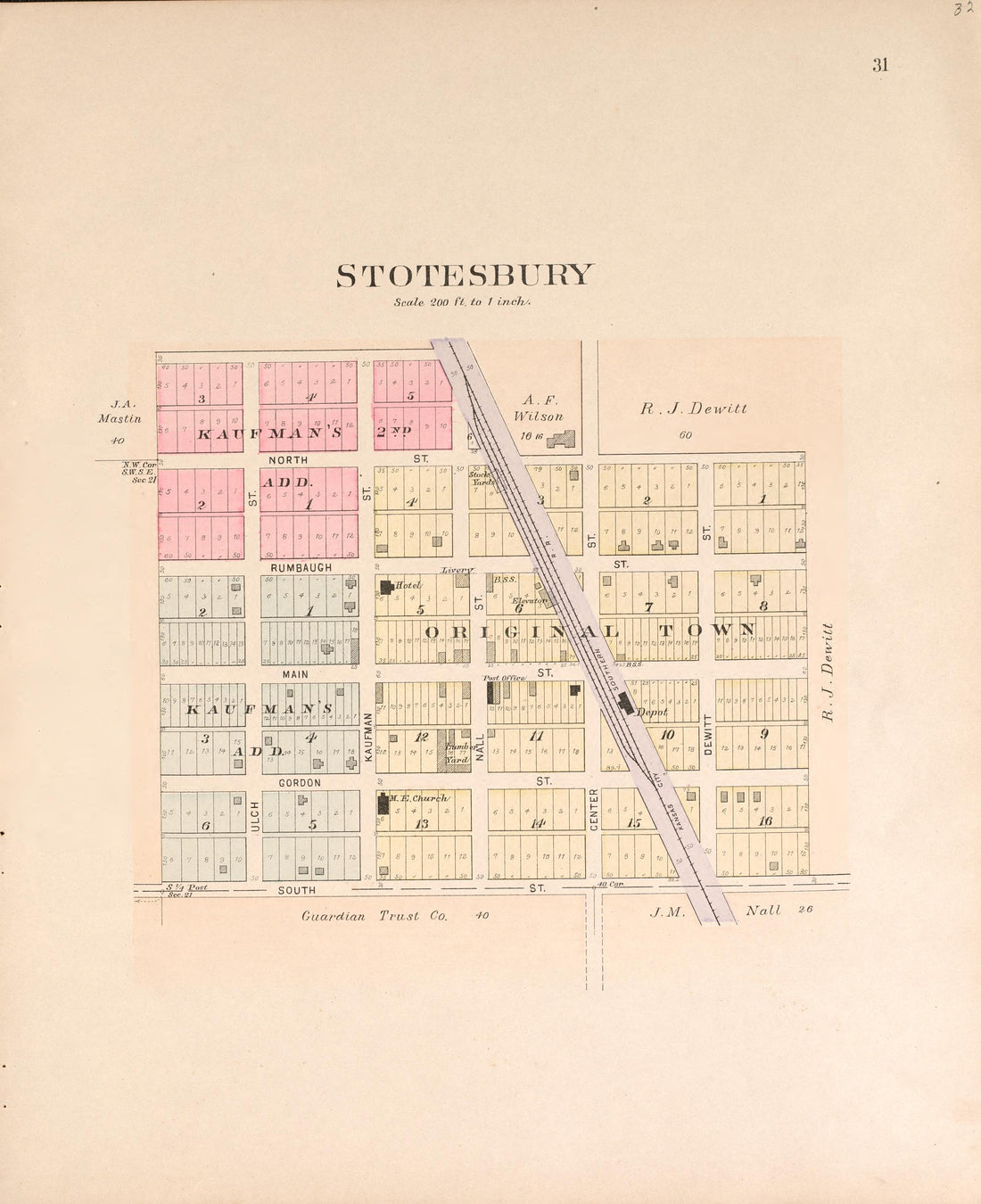 Stotesbury from Plat Book of Vernon County, Missouri : Compiled from County Records and Actual Surveys 1903 by Relic Map Company