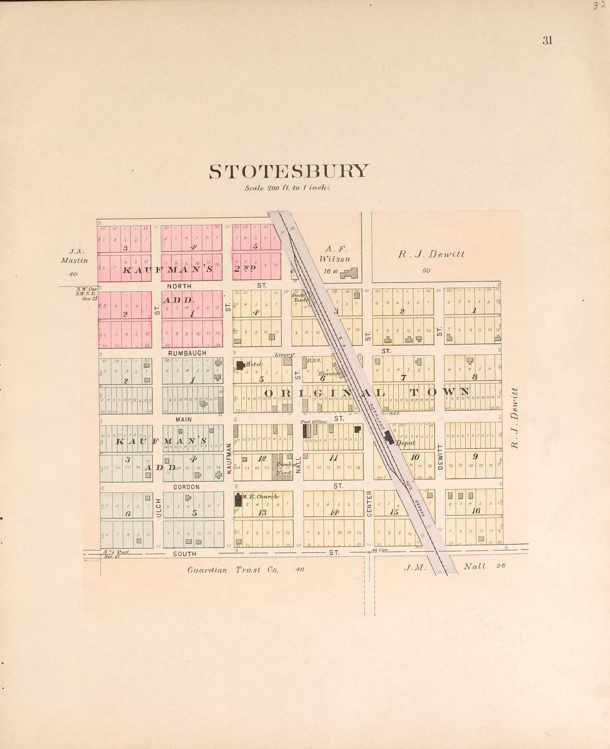 Stotesbury from Plat Book of Vernon County, Missouri : Compiled from County Records and Actual Surveys 1903 by Relic Map Company