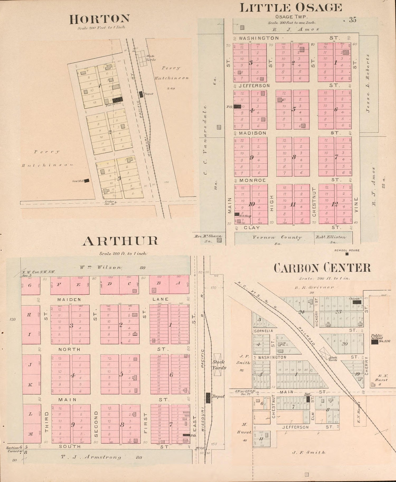 Horton, Arthur, Little Osage from Plat Book of Vernon County, Missouri : Compiled from County Records and Actual Surveys 1903 by Relic Map Company