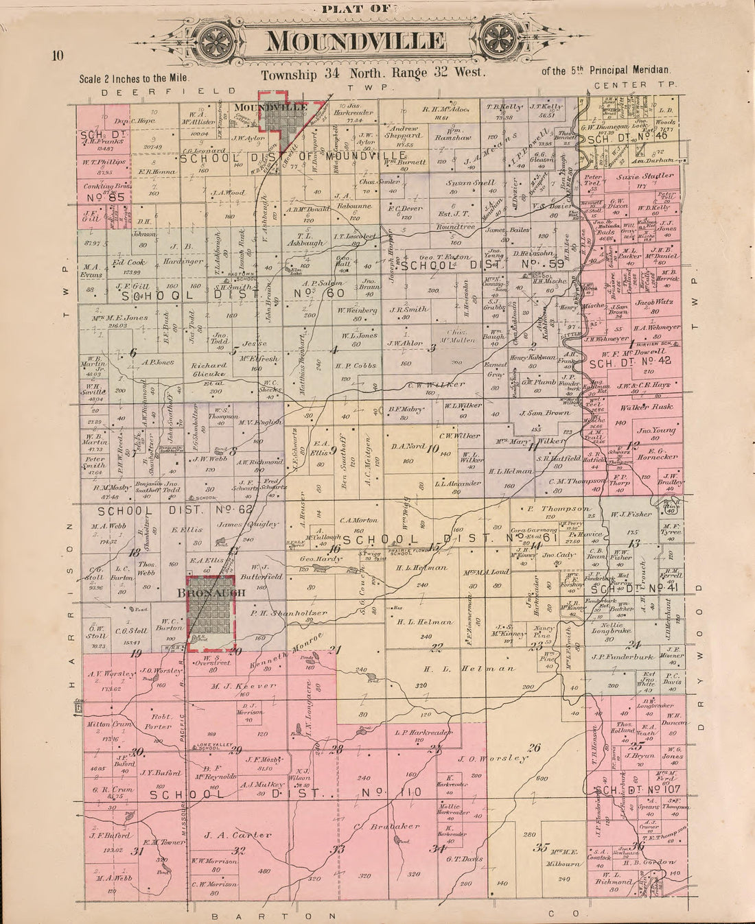 Moundville from Plat Book of Vernon County, Missouri : Compiled from County Records and Actual Surveys 1903 by Relic Map Company