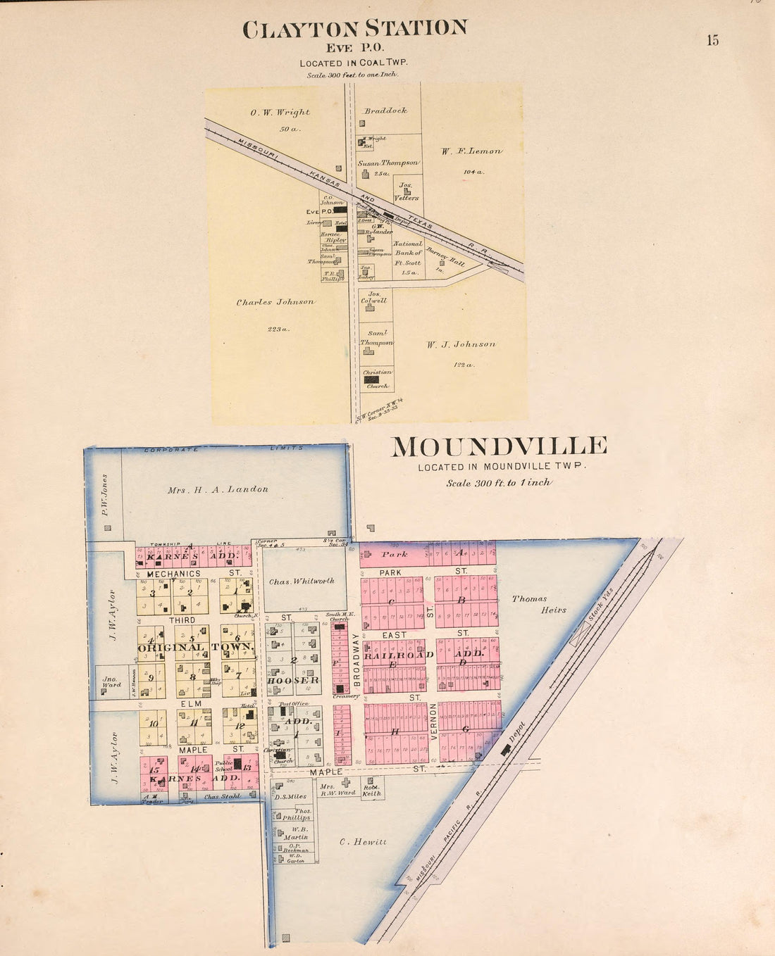 Moundville from Plat Book of Vernon County, Missouri : Compiled from County Records and Actual Surveys 1903 by Relic Map Company
