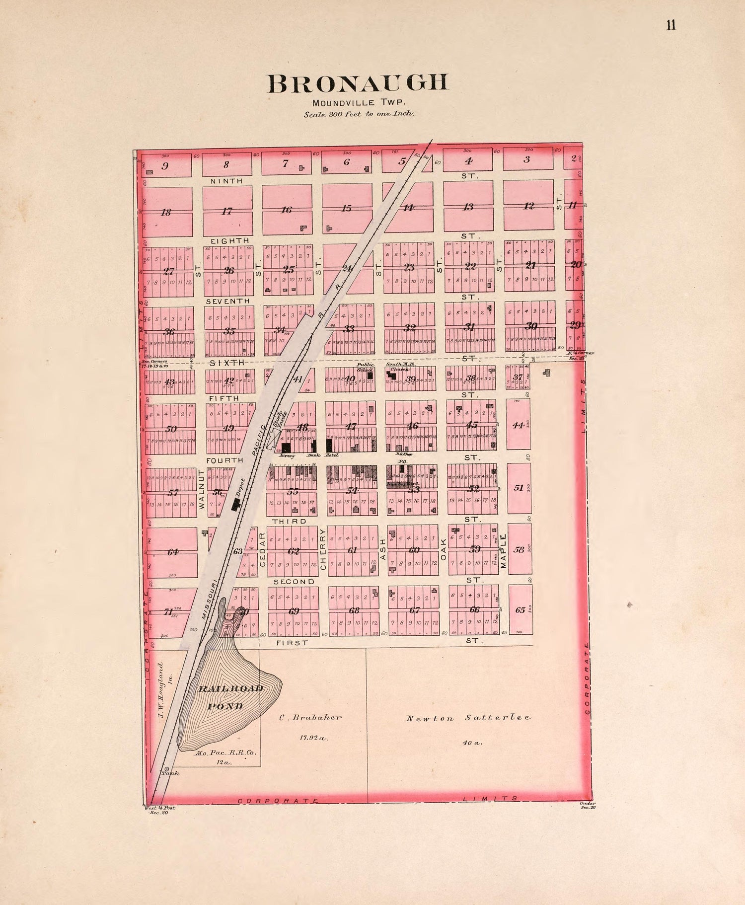 Bronaugh from Plat Book of Vernon County, Missouri : Compiled from County Records and Actual Surveys 1903 by Relic Map Company